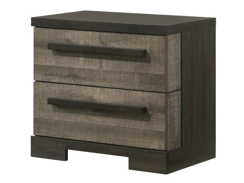 Remington Rustic Gray & Dark Ebony Nightstand - Ornate Home