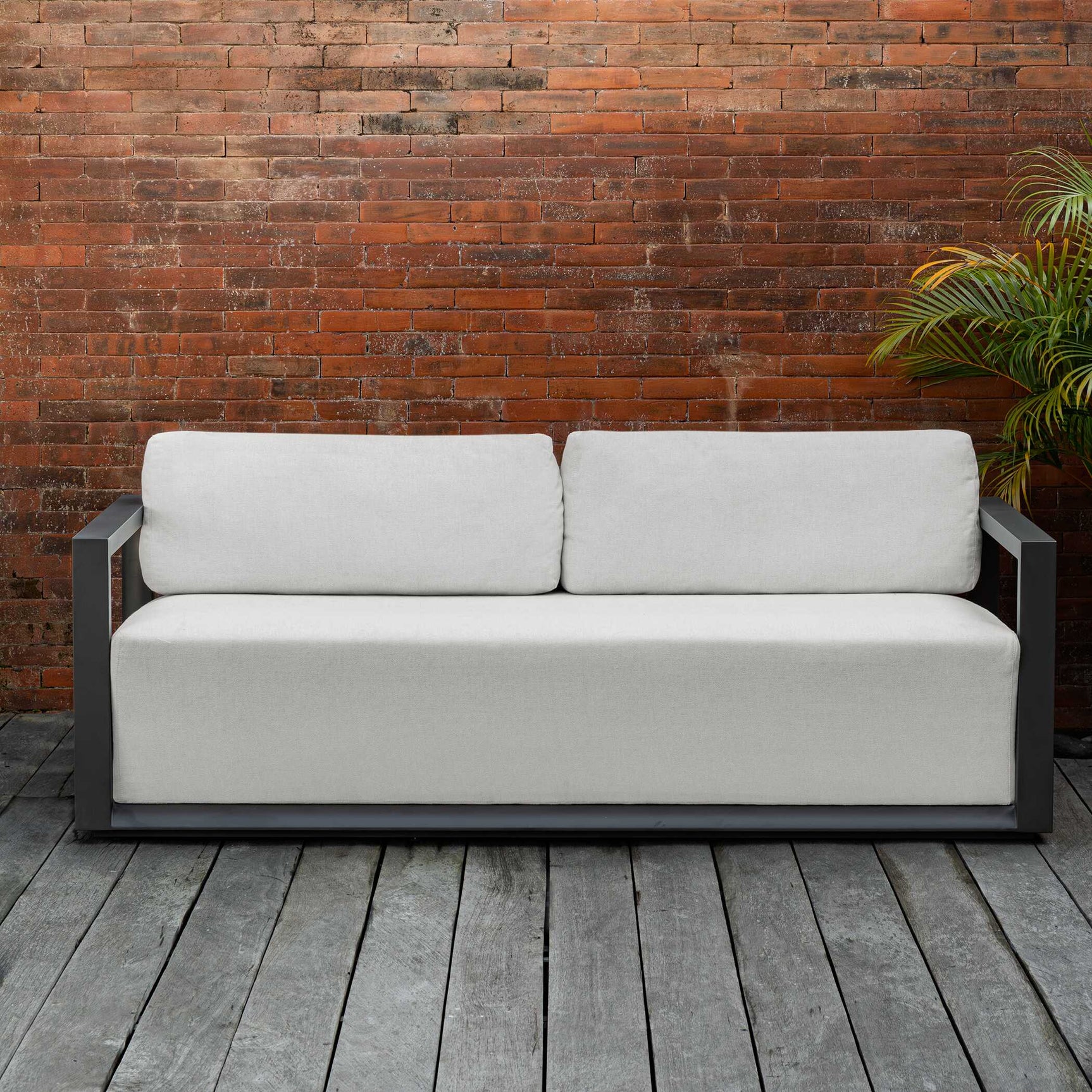 Remsen Black/Oyster Outdoor Sofa - Ornate Home