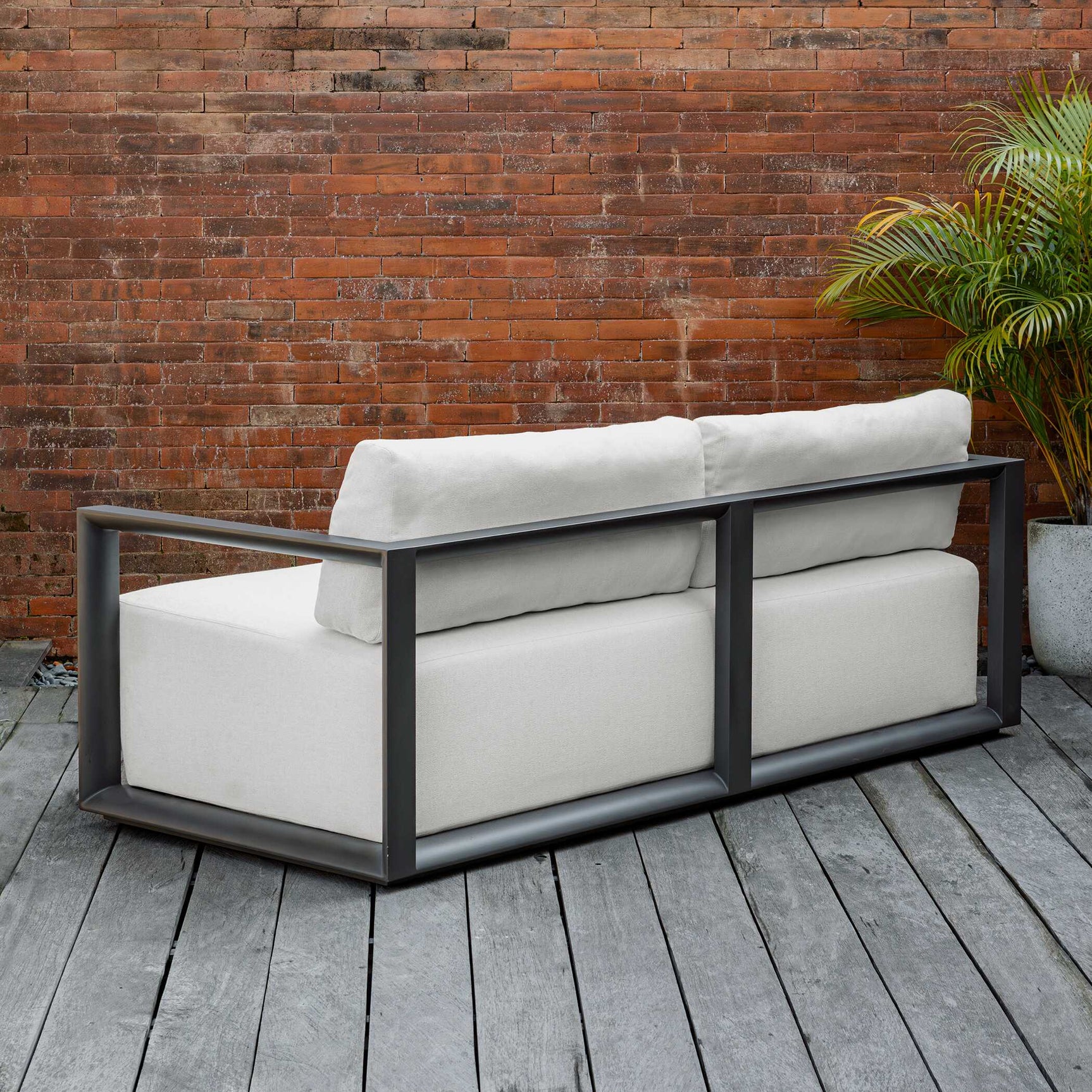 Remsen Black/Oyster Outdoor Sofa - Ornate Home