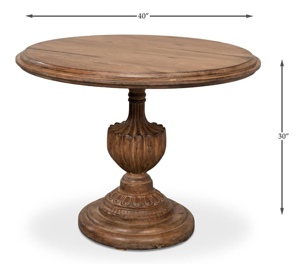 Renaissance Brown Pedestal Dining Table - Ornate Home