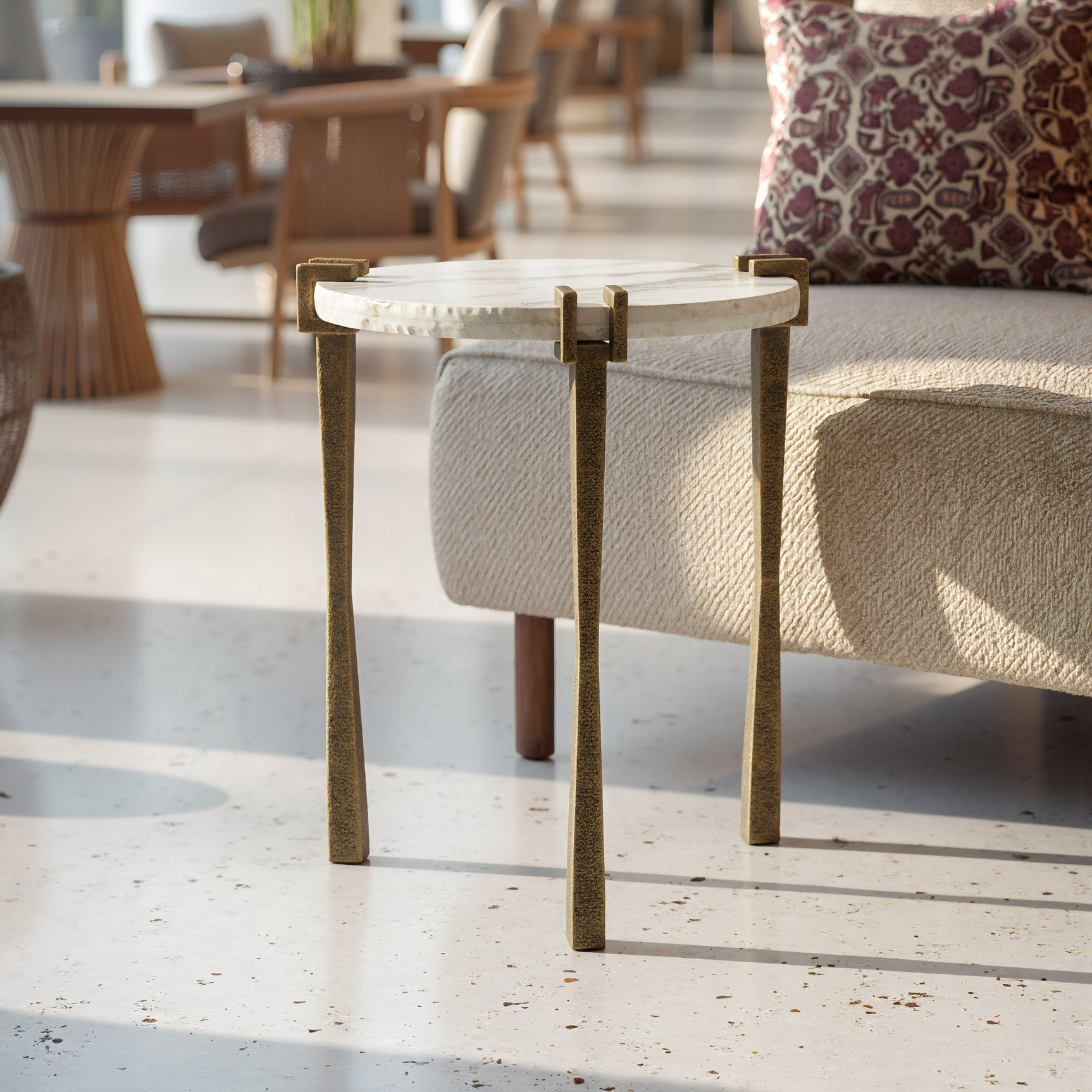 Rench White Side Table - Ornate Home