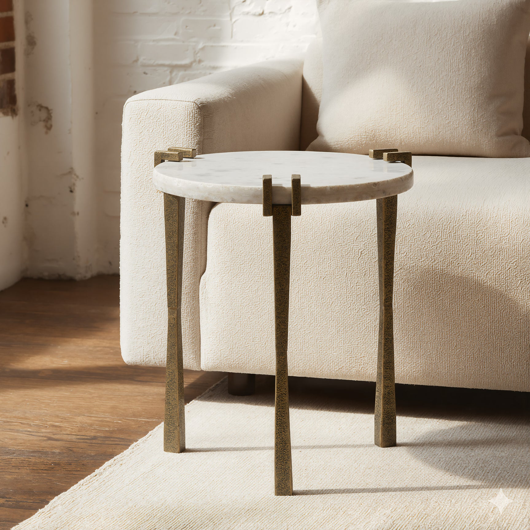 Rench White Side Table - Ornate Home
