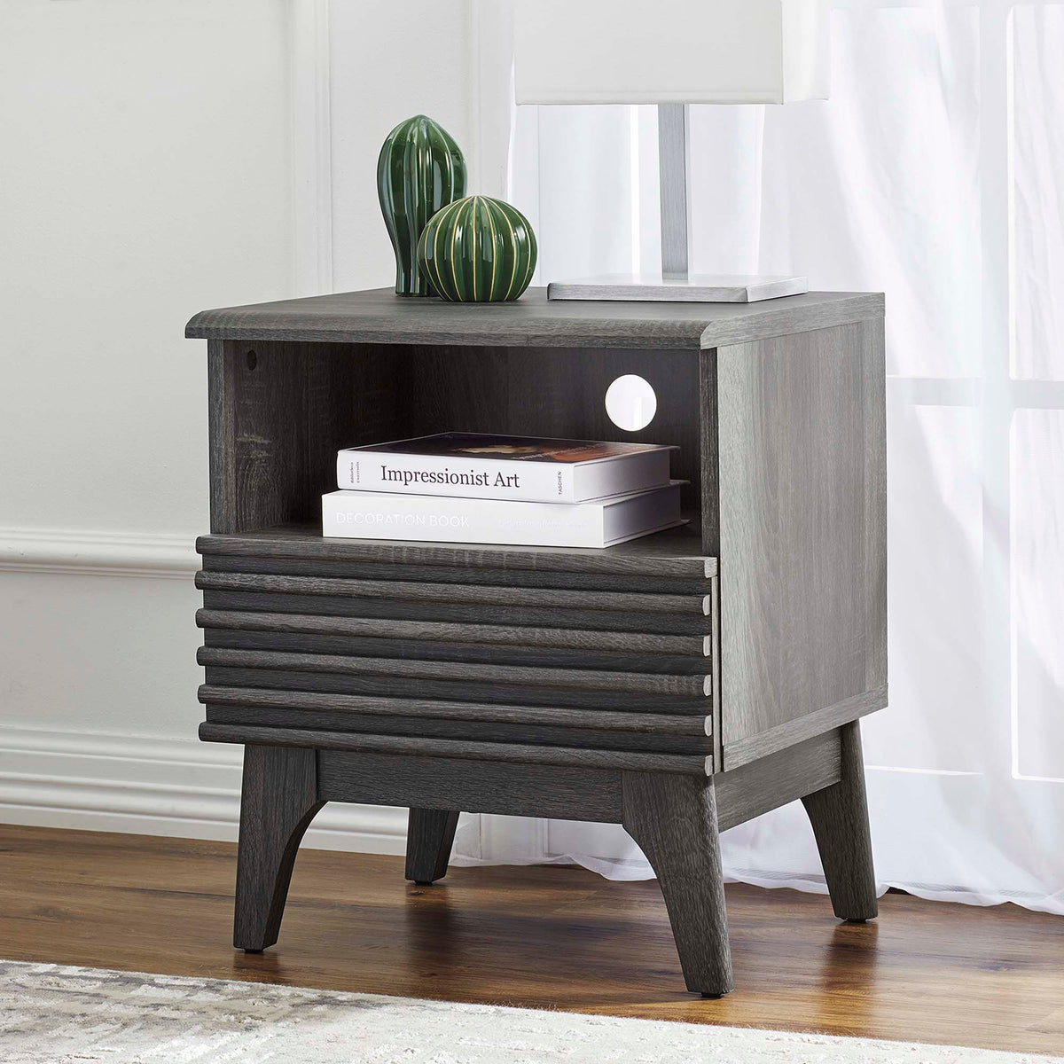 Render Charcoal Nightstand - 15x19x21" - Ornate Home