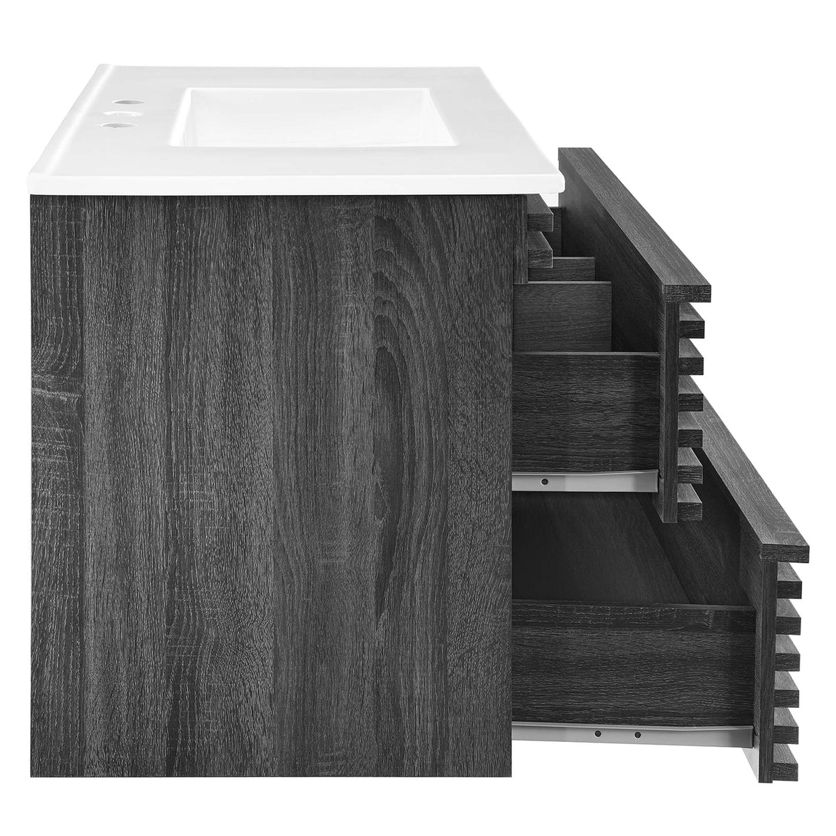Render Charcoal/White 36" Wall-Mount Bathroom Vanity - Ornate Home