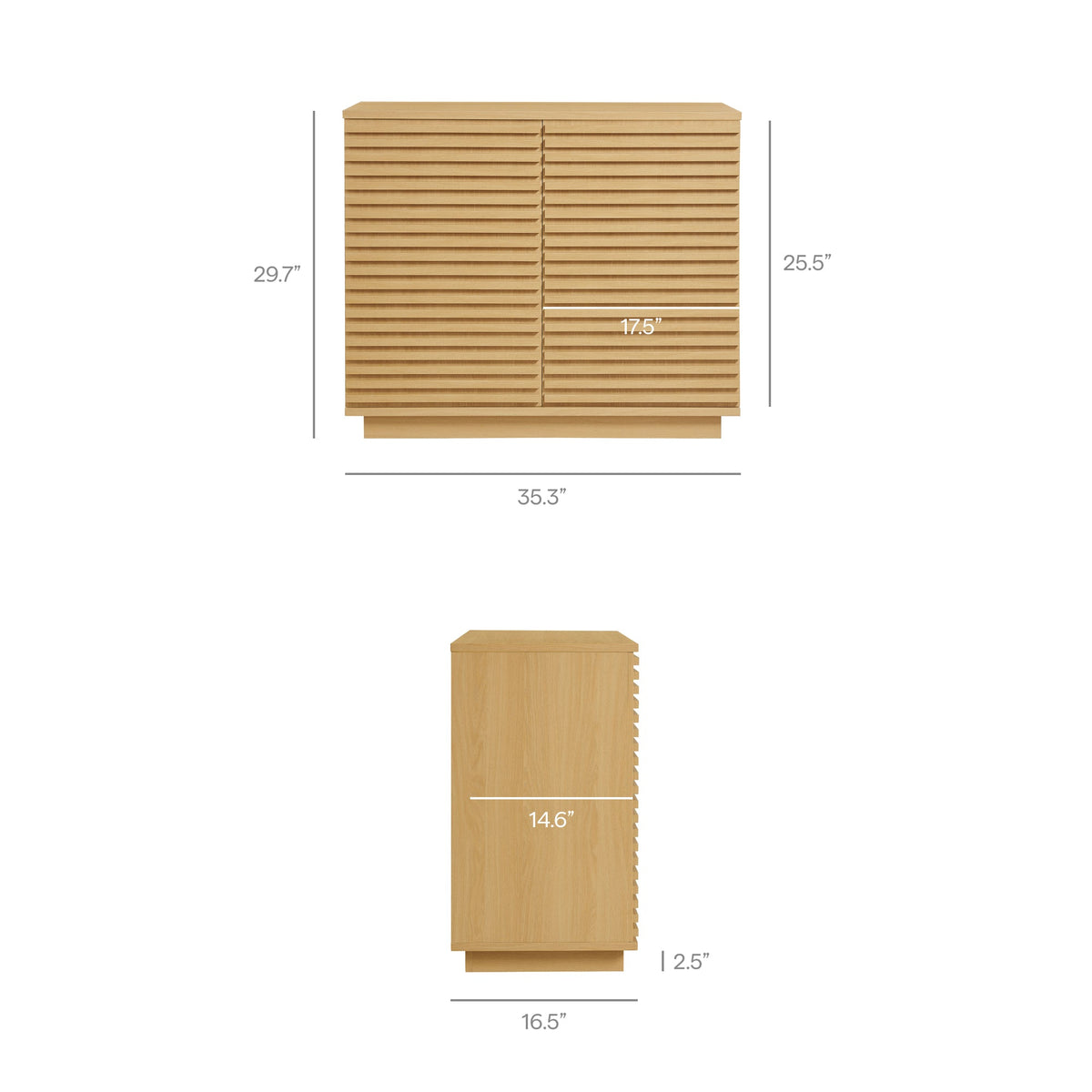 Render Oak 2-Door Fluted Accent Cabinet - Ornate Home