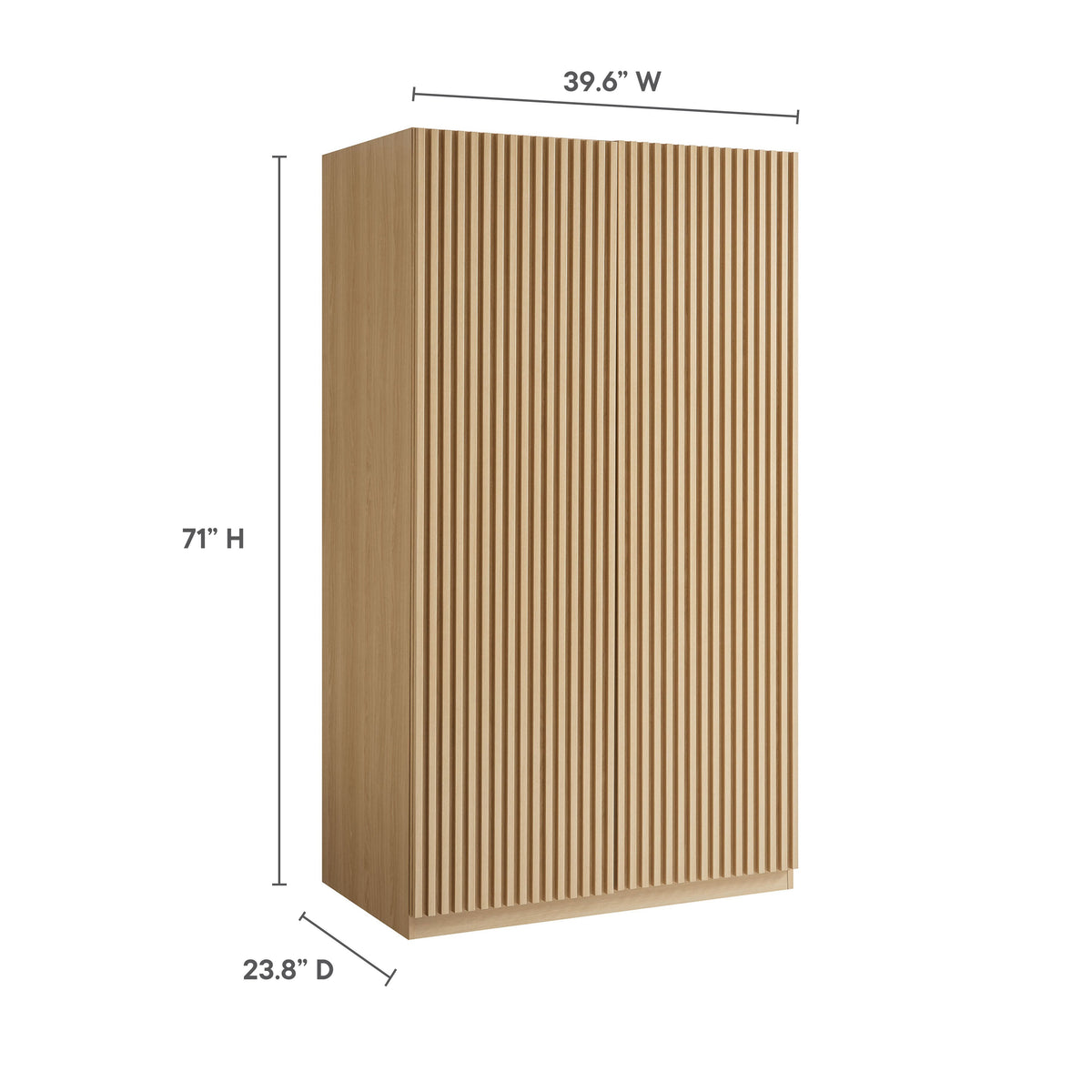 Render Oak 2-Door Wardrobe Closet - Ornate Home