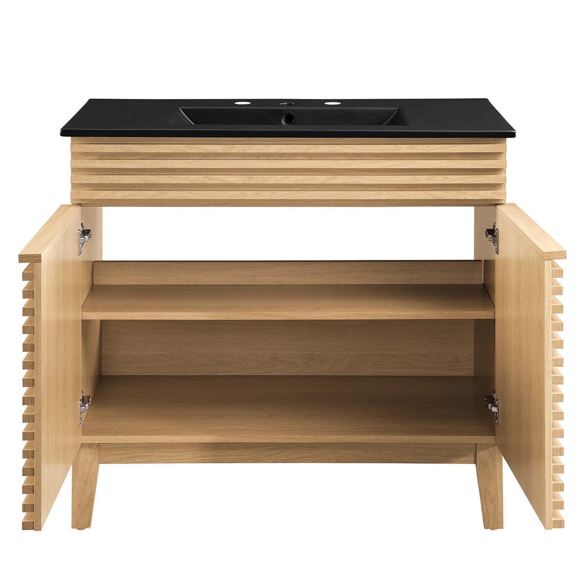Render Oak/Black 36" Bathroom Vanity - Ornate Home