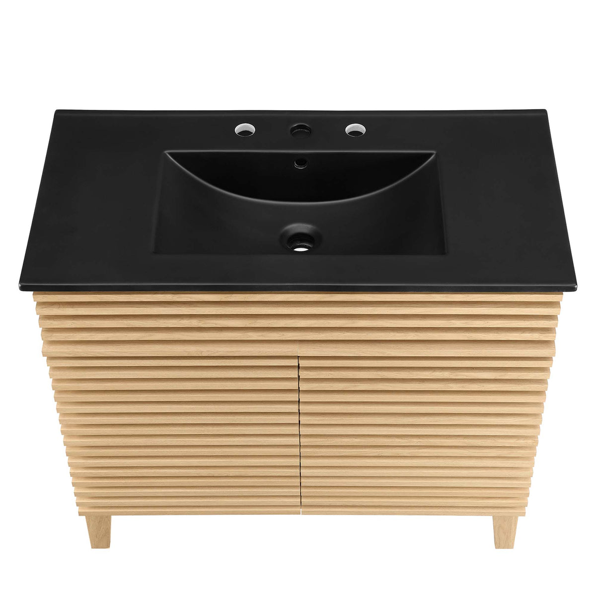 Render Oak/Black 36" Bathroom Vanity - Ornate Home