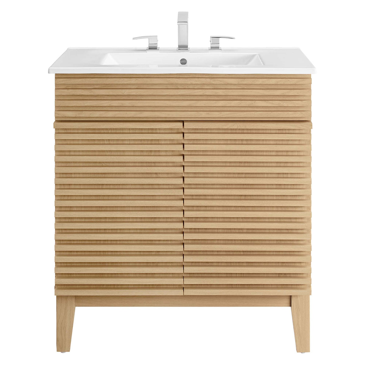Render Oak/White 30" Bathroom Vanity Cabinet - Ornate Home