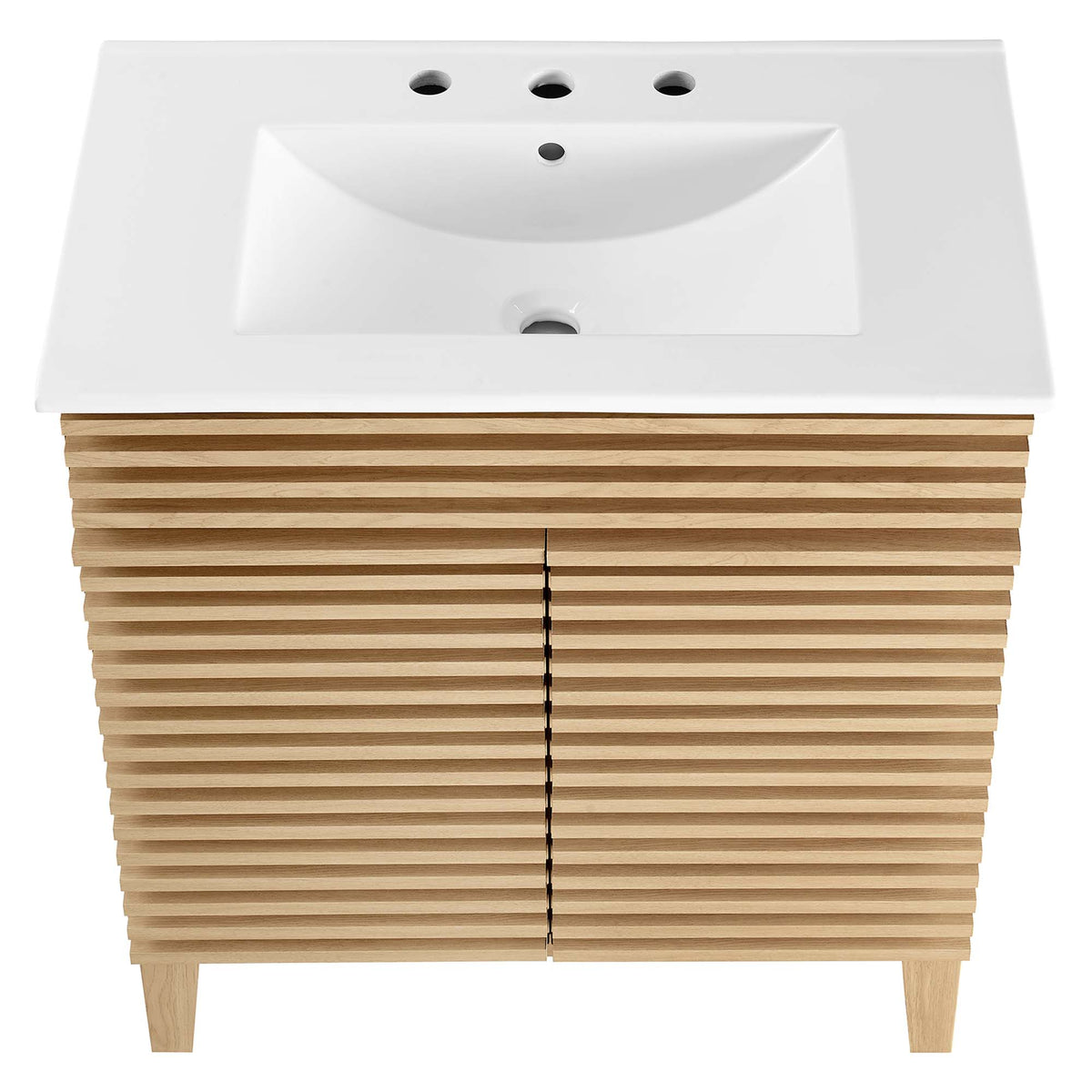 Render Oak/White 30" Bathroom Vanity Cabinet - Ornate Home