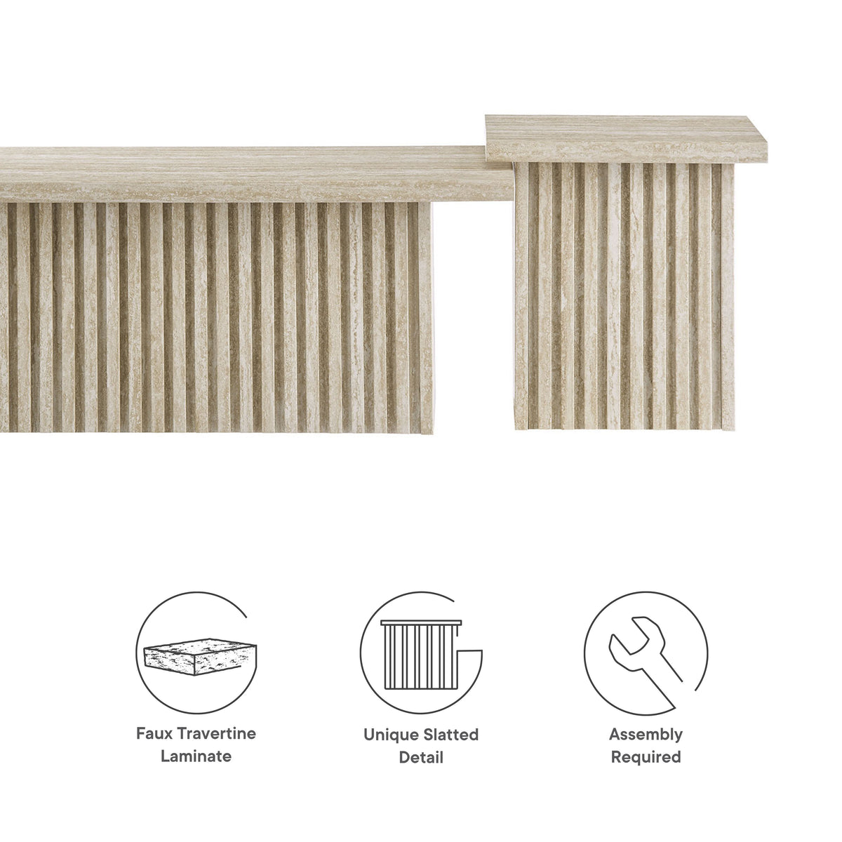 Render Travertine Nesting Coffee Tables (Set of 2) - Ornate Home