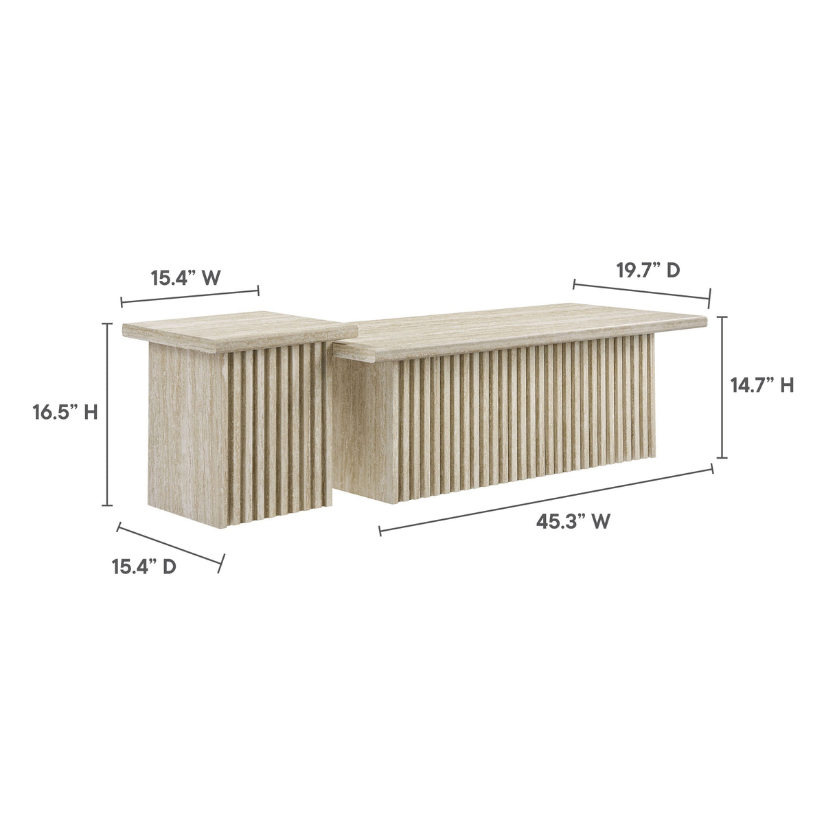 Render Travertine Nesting Coffee Tables (Set of 2) - Ornate Home