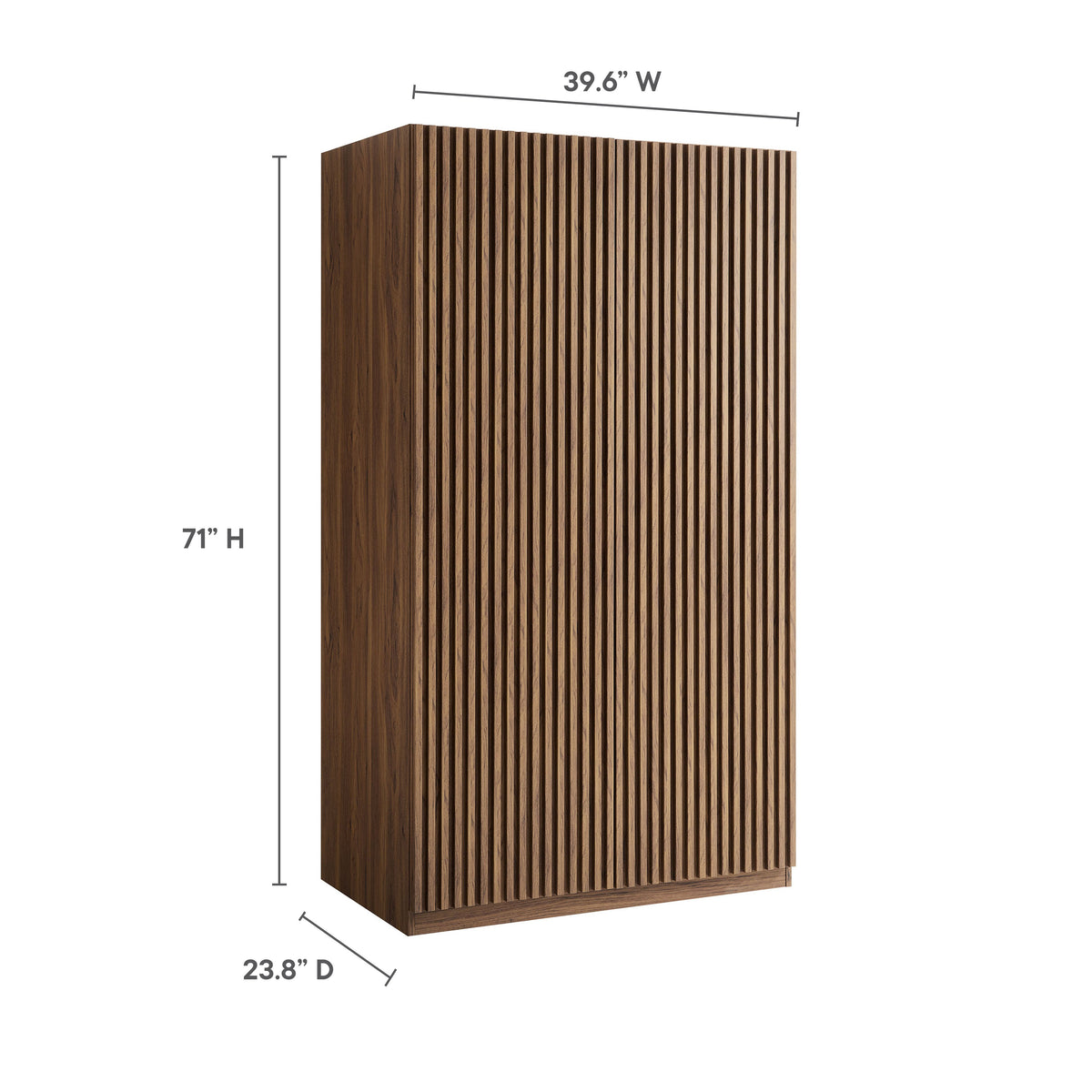 Render Walnut 2-Door Wardrobe Closet - Ornate Home