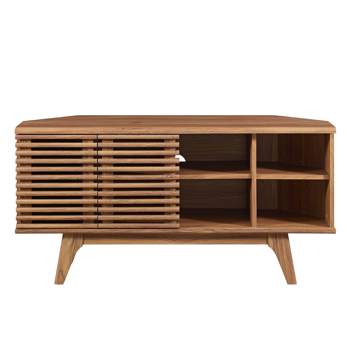 Render Walnut 46" Corner TV Stand - Ornate Home