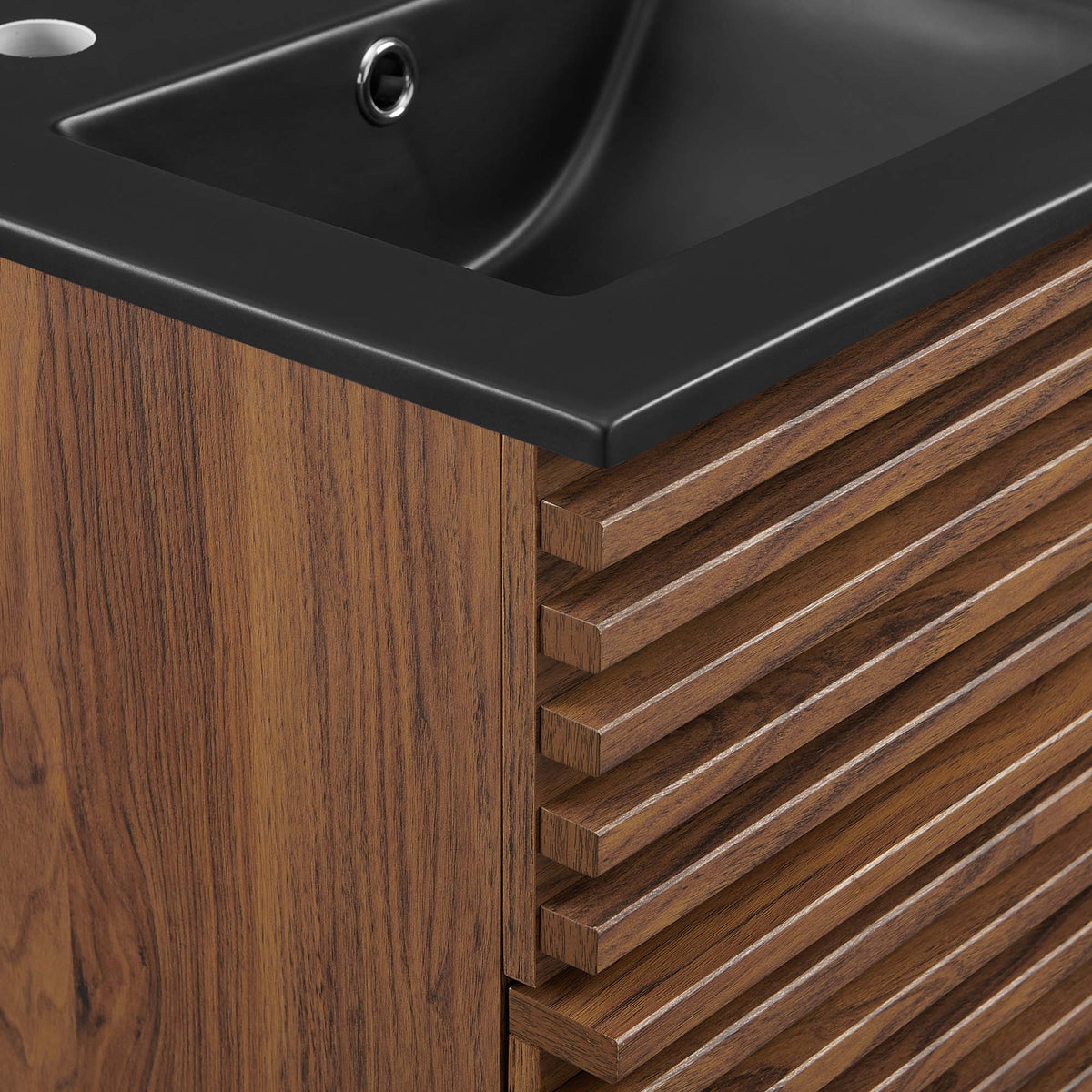 Render Walnut/Black 18" Wall-Mount Bathroom Vanity - Ornate Home
