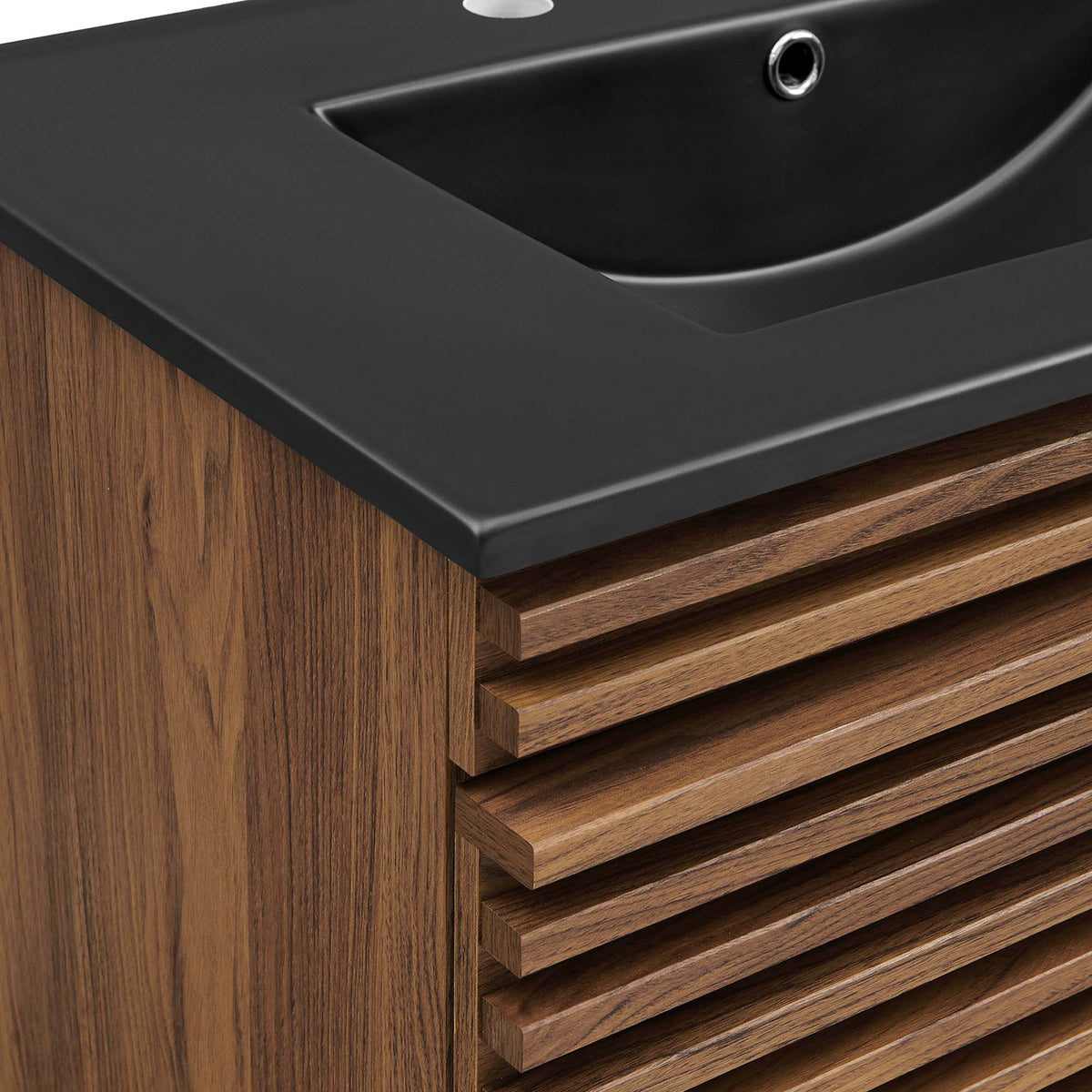 Render Walnut/Black 30" Wall-Mount Bathroom Vanity - Ornate Home