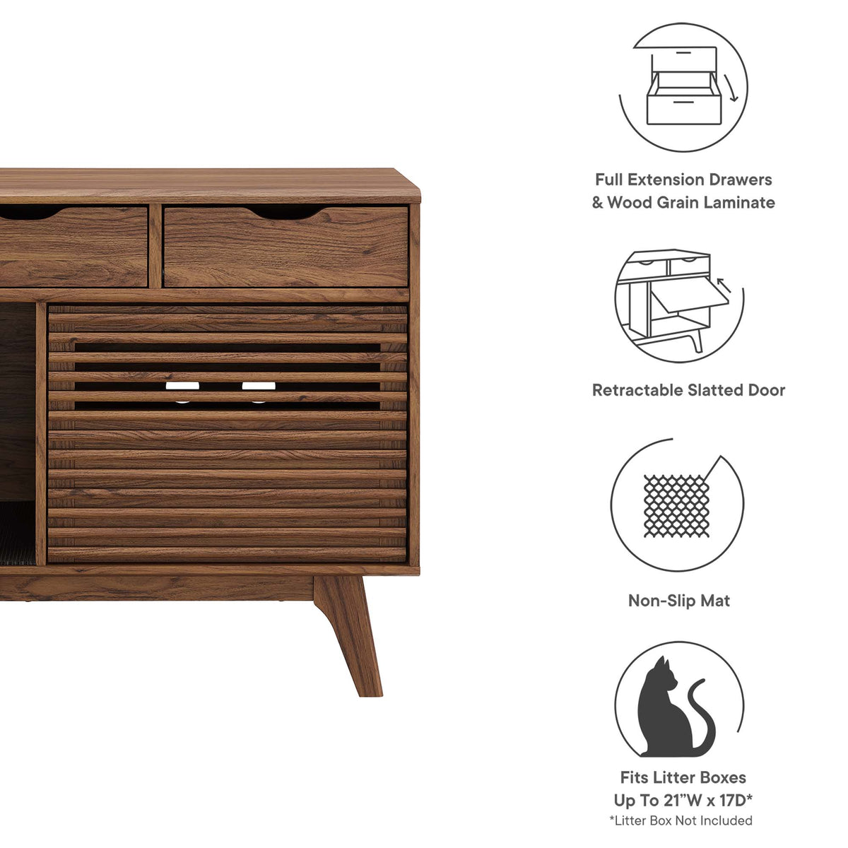 Render Walnut Cat Cabinet - Ornate Home