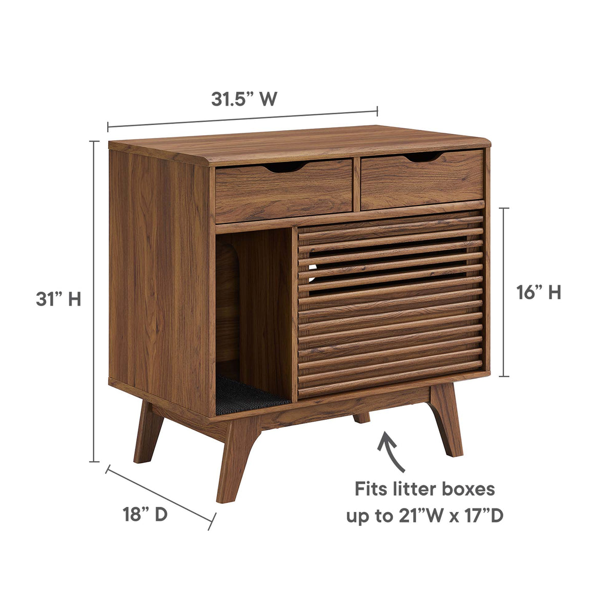 Render Walnut Cat Cabinet - Ornate Home