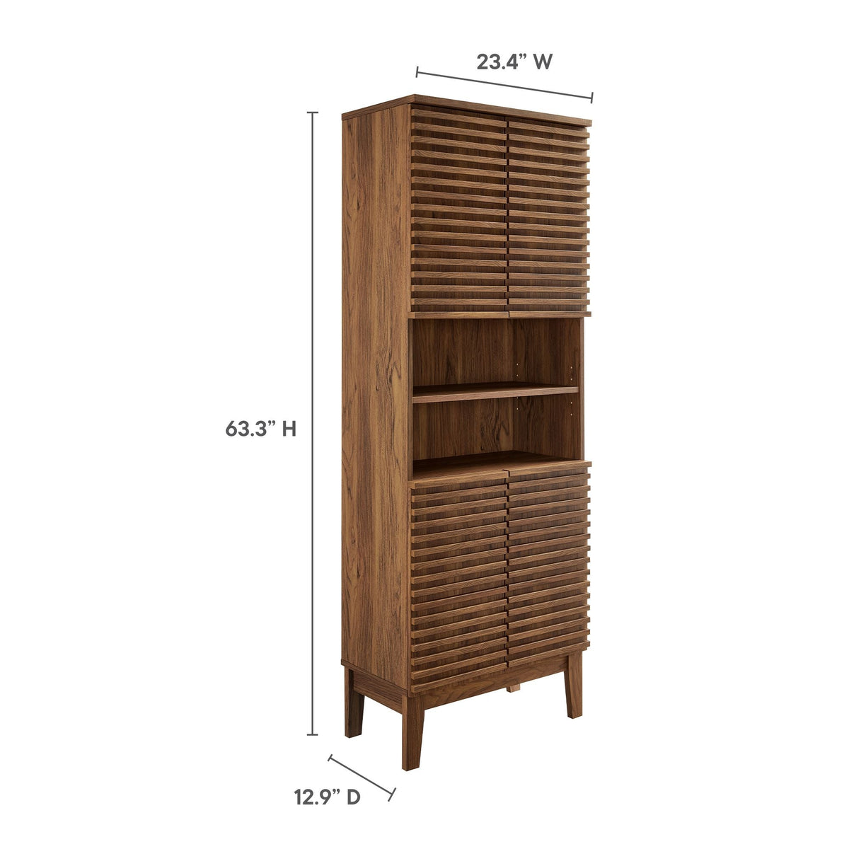 Render Walnut Tall Bathroom Storage Cabinet - Ornate Home