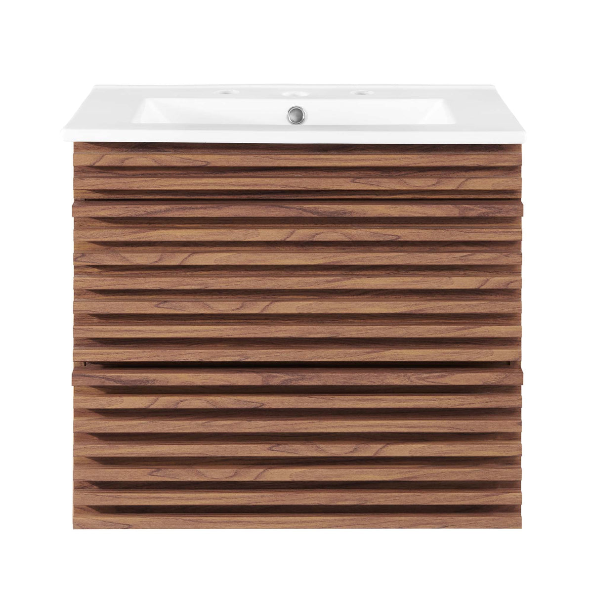 Render Walnut/White 24" Wall-Mount Bathroom Vanity - Ornate Home