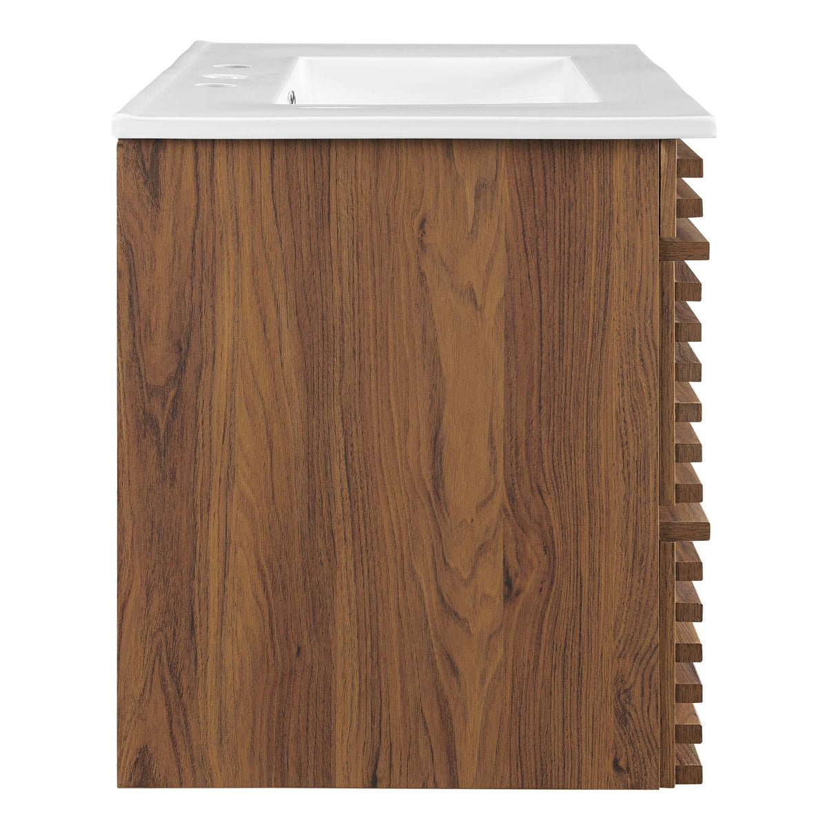 Render Walnut/White 30" Wall-Mount Bathroom Vanity - Ornate Home