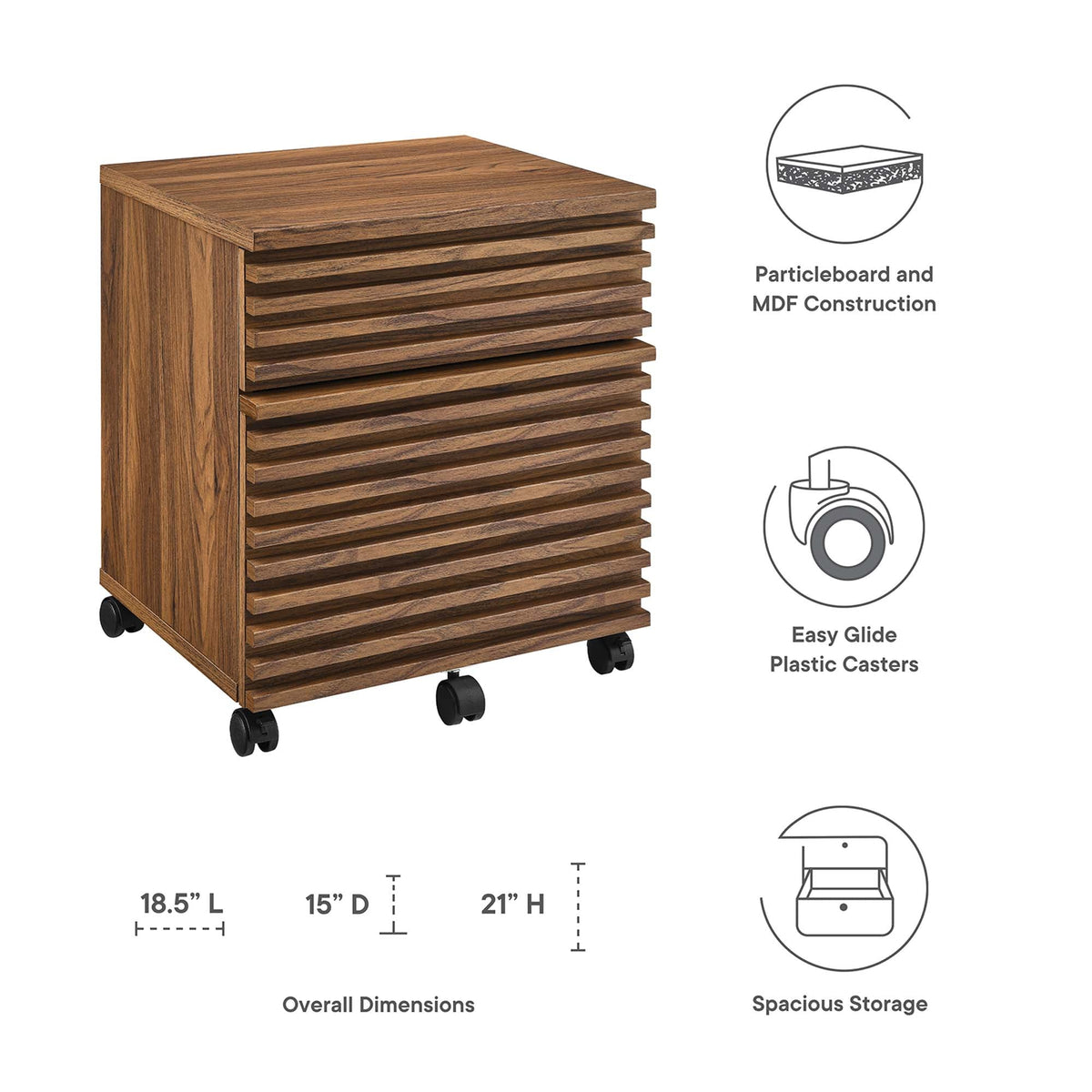Render Walnut Wood File Cabinet - Ornate Home