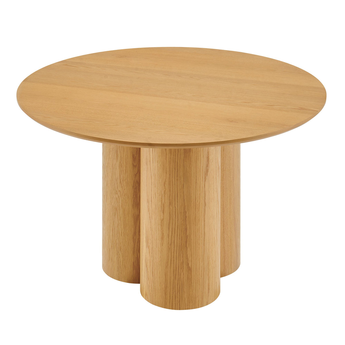 Renwick 47 Inch Oak Veneer Round Pedestal Dining Table - Ornate Home