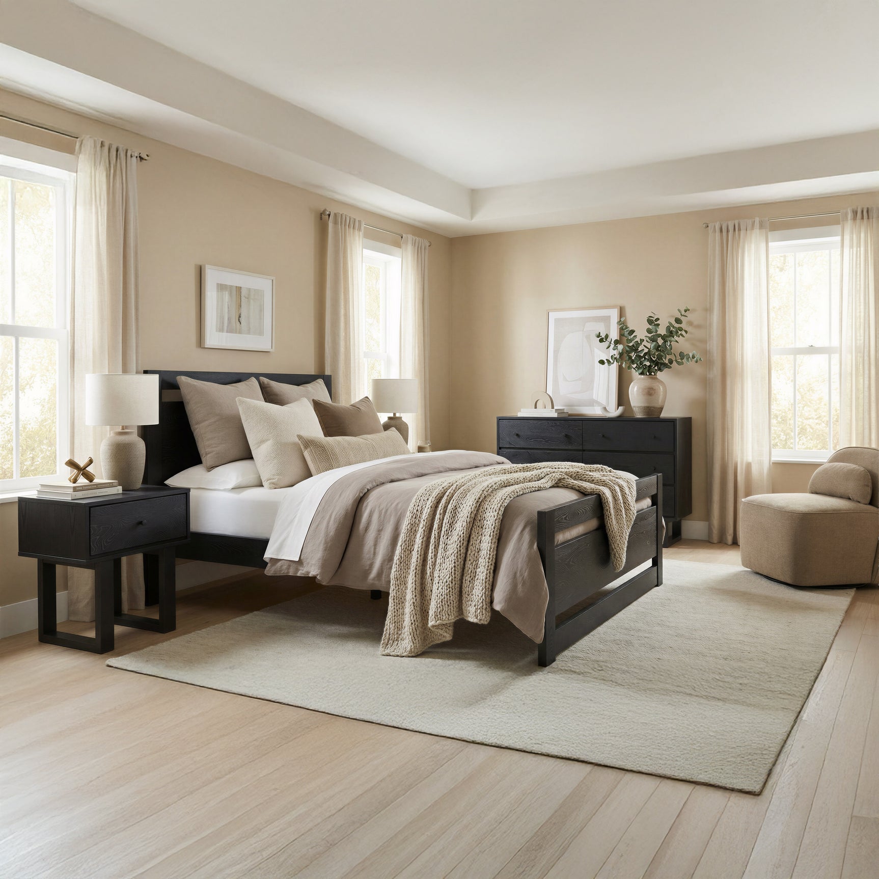 Repos Black Queen Bed - Ornate Home