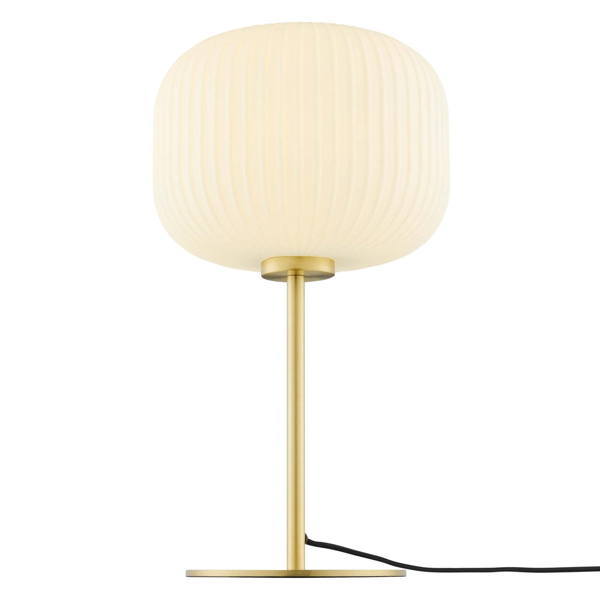Reprise White/Satin Brass Glass Sphere Glass and Metal Table Lamp - Ornate Home