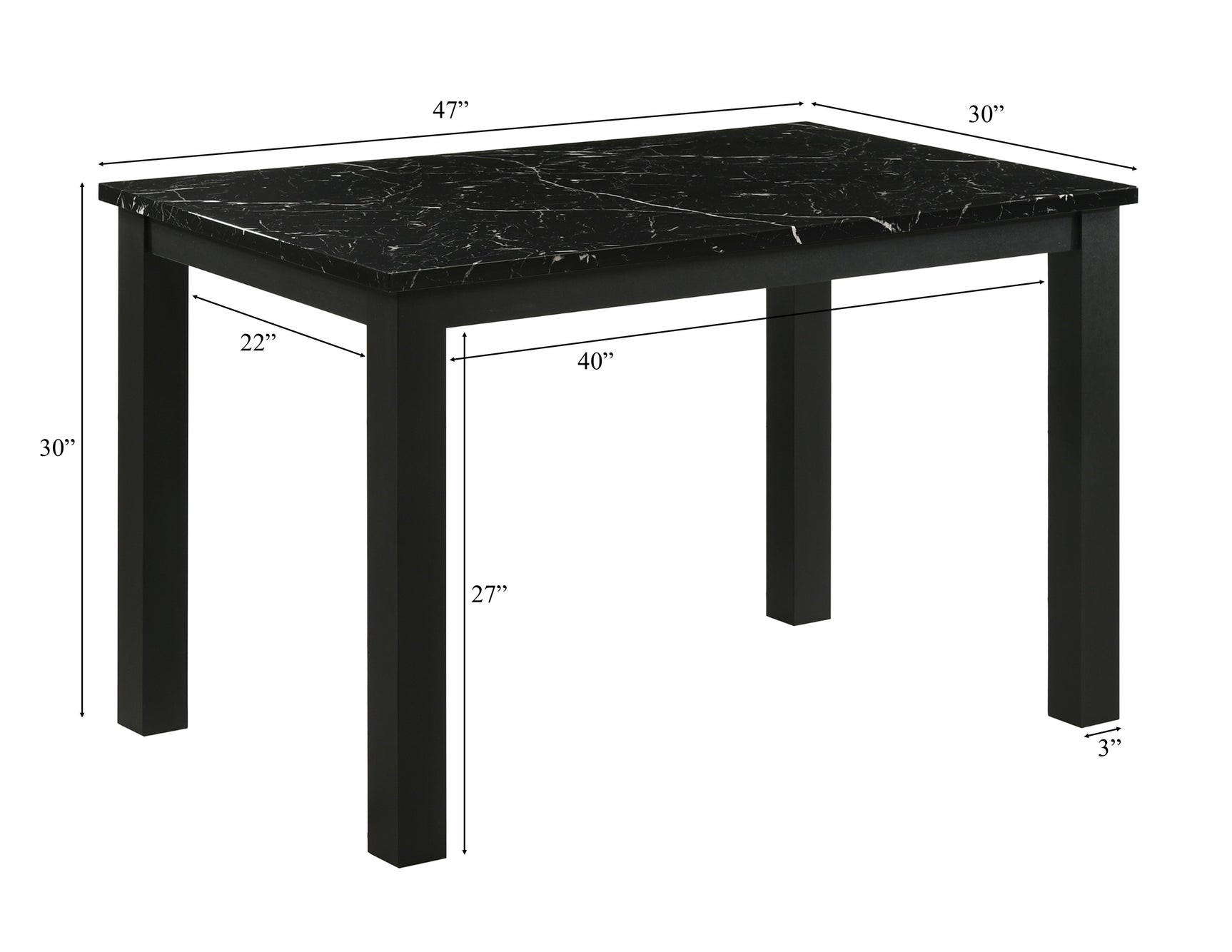 Resia Black Dining Set - Ornate Home