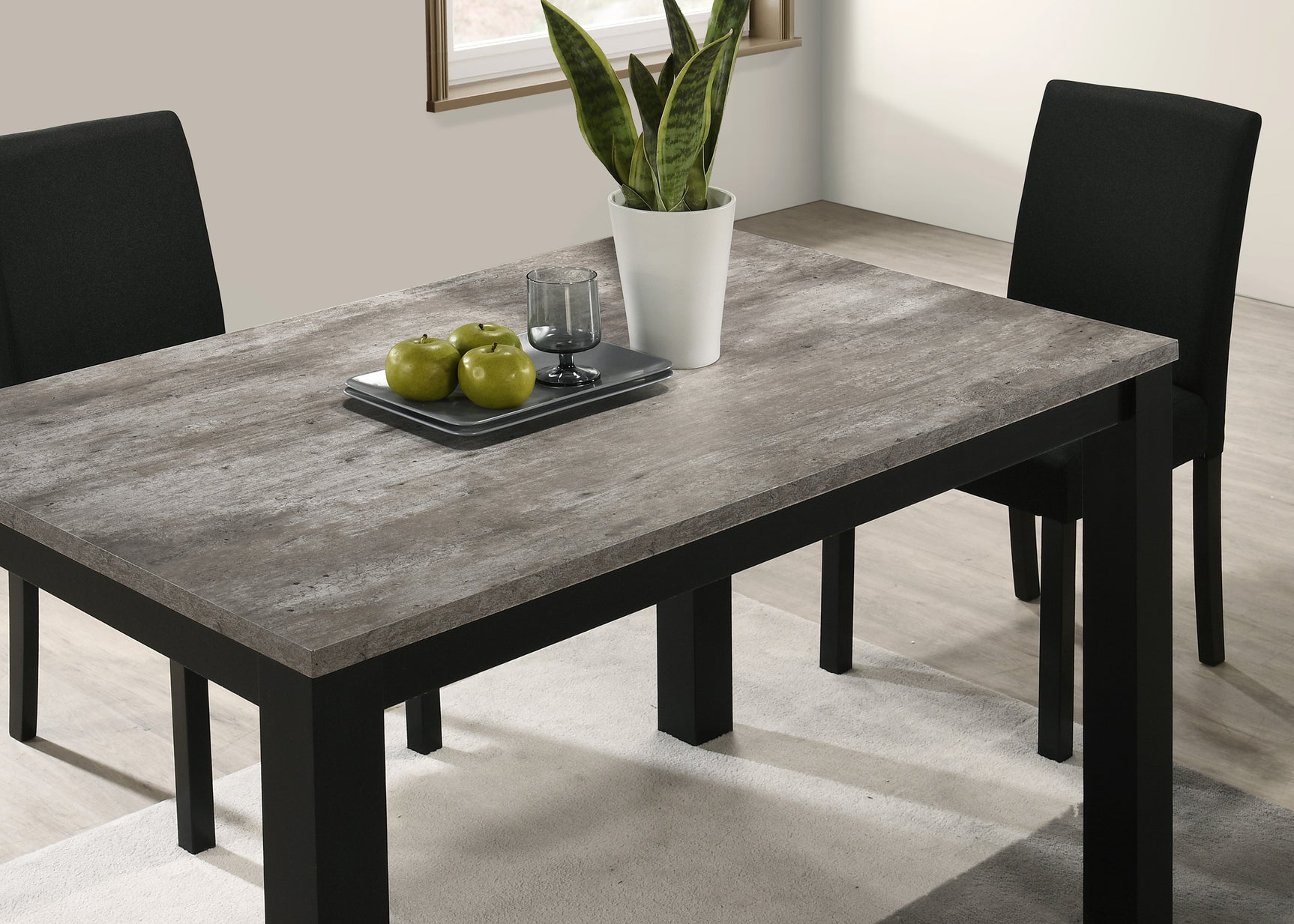 Resia Concrete/Black Dining Set - Ornate Home