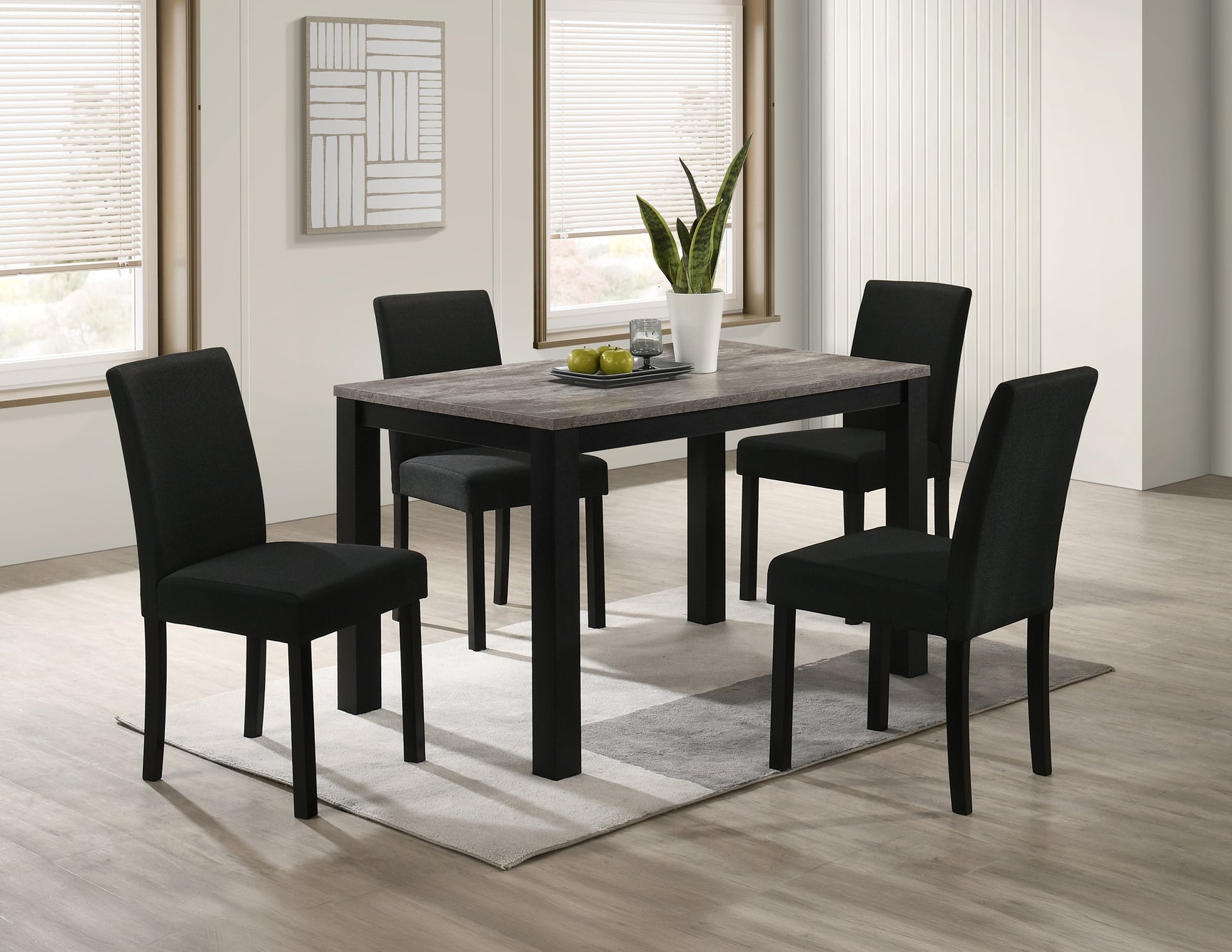 Resia Concrete/Black Dining Table - Ornate Home