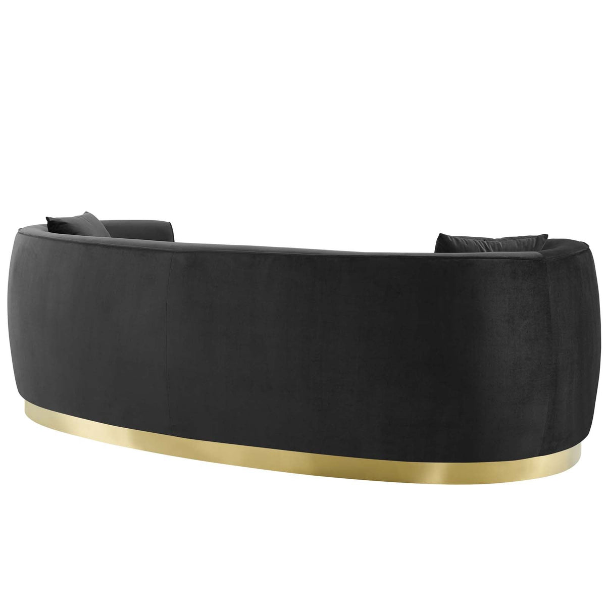 Resolute Black Curved Performance Velvet Sofa - Ornate Home