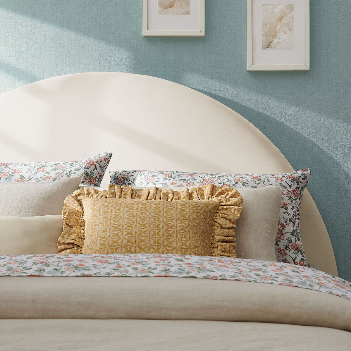 Resort Alabaster Performance Velvet Arched Headboard