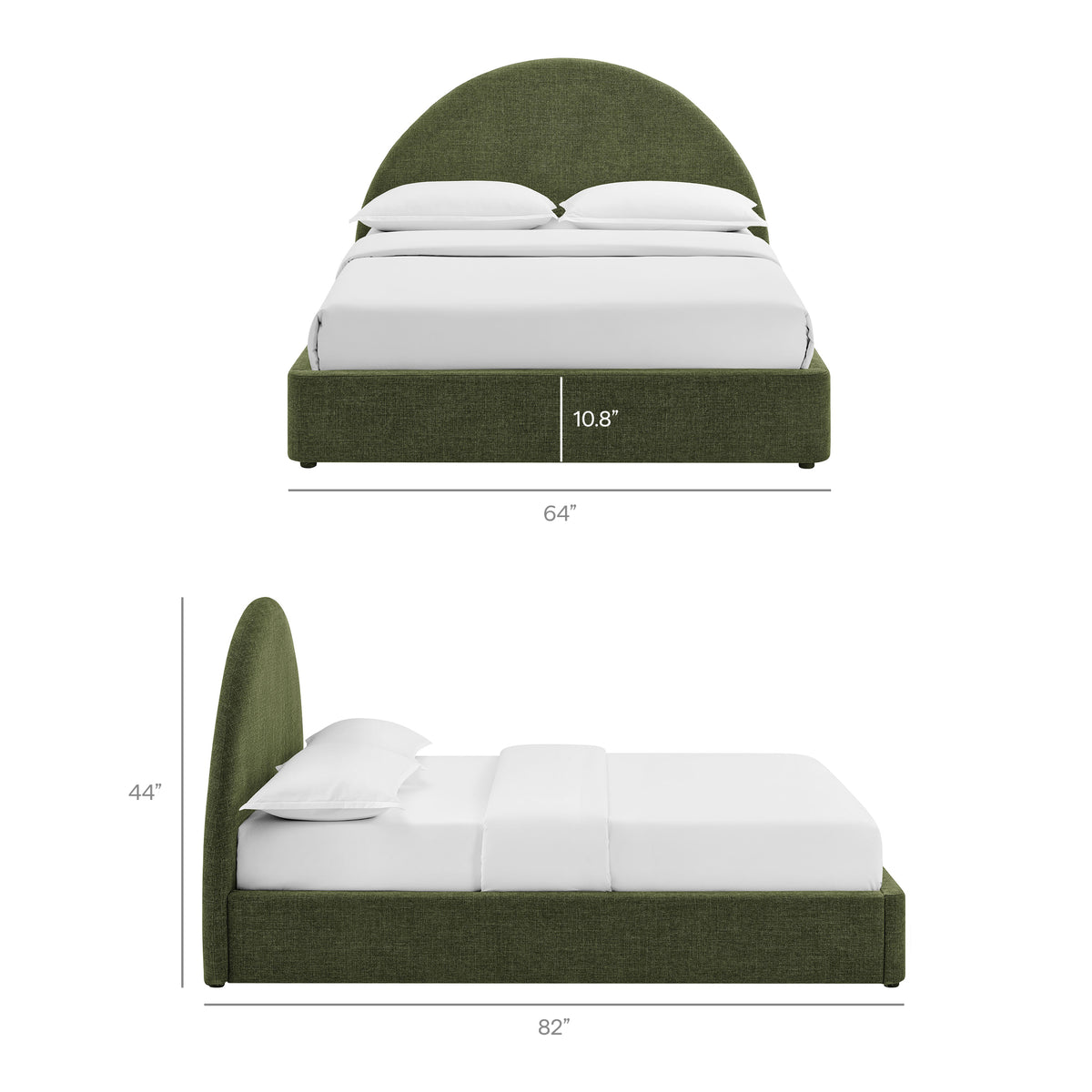 Resort Foliage Full Arched Upholstered Fabric Storage Platform Bed Frame - Ornate Home