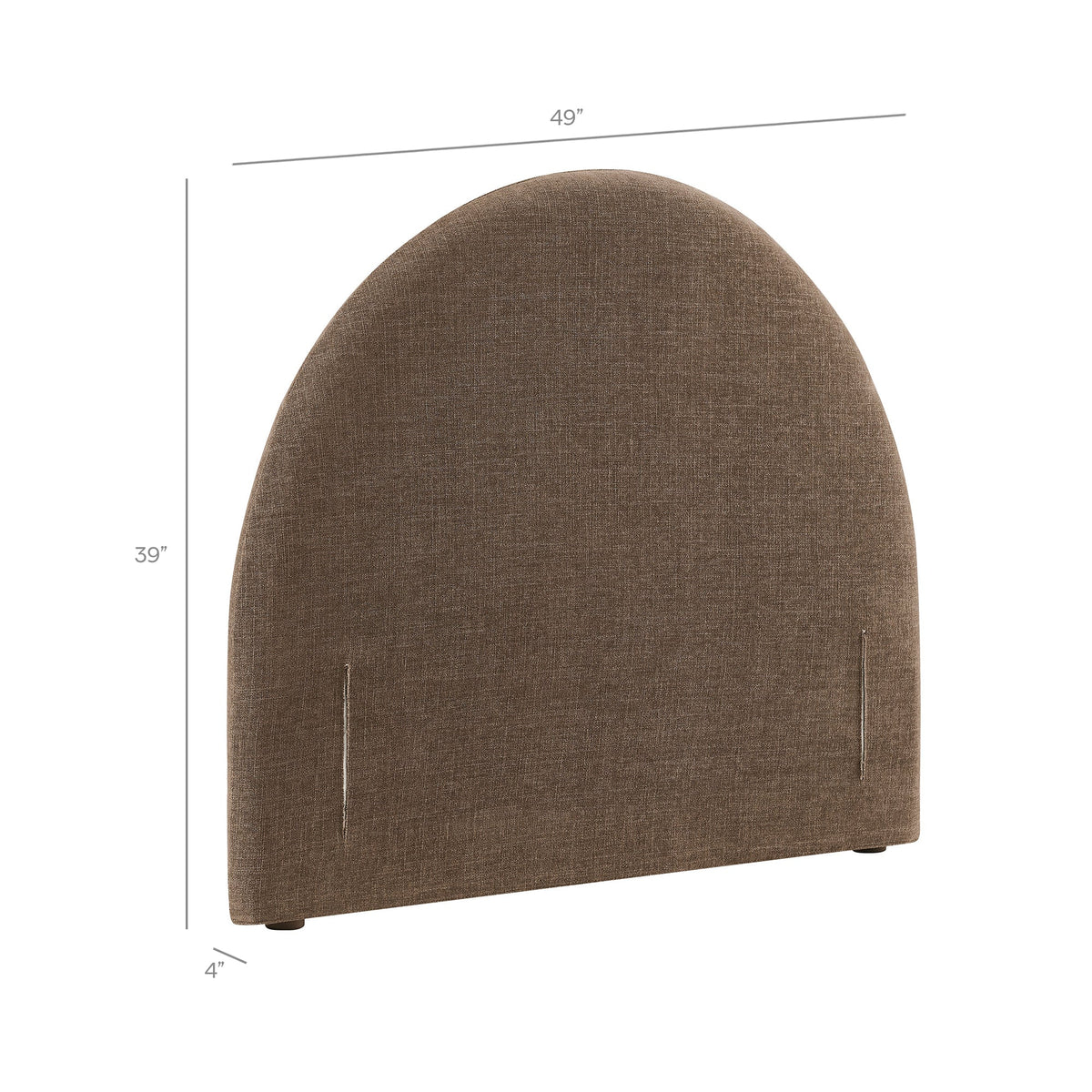 Resort Mocha Queen Woven Upholstered Fabric Arched Headboard - Ornate Home