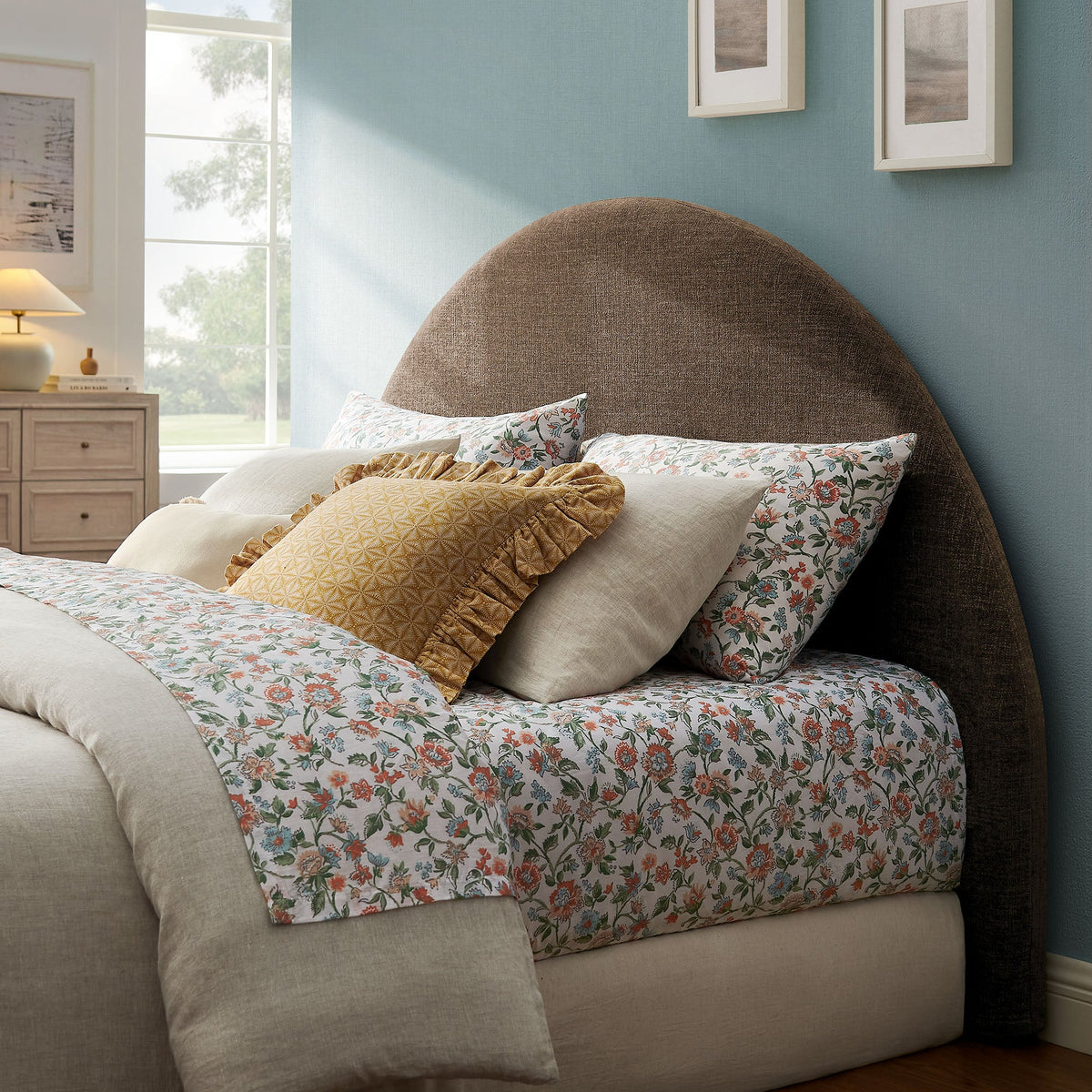 Modway Mocha Resort Queen Woven Upholstered Fabric Arched Headboard