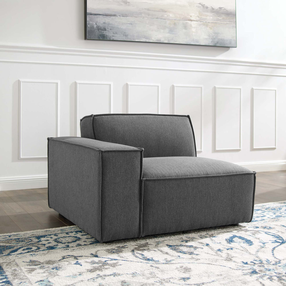 Restore Charcoal Left-Arm Sectional Sofa Chair - Ornate Home