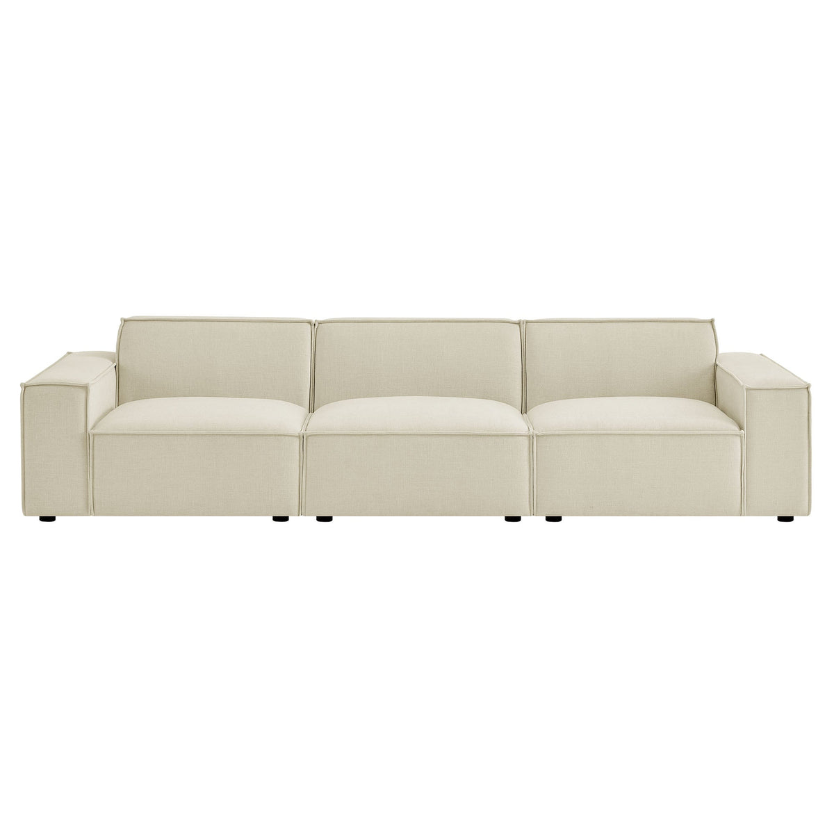 Restore Ecru 3-Piece Performance Fabric Upholstered Modular Sofa Set - Ornate Home