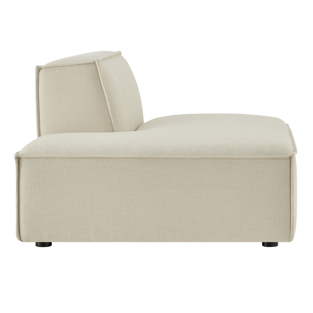 Restore Ecru Performance Fabric Upholstered Left-Facing Armless Modular Chaise - Ornate Home