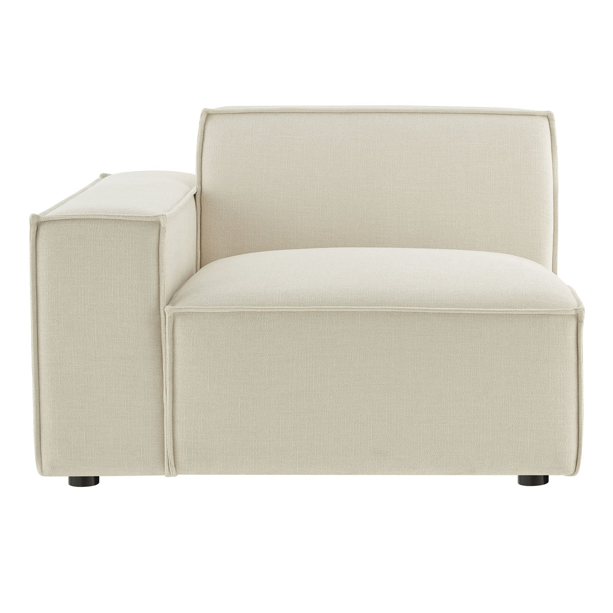 Restore Ecru Performance Fabric Upholstered Left-Facing Modular Lounge Chair - Ornate Home