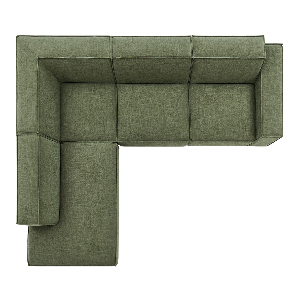 Restore Foliage 4-Piece Performance Fabric Upholstered Modular L-Shaped Sofa - 96.5x117.3" - Ornate Home