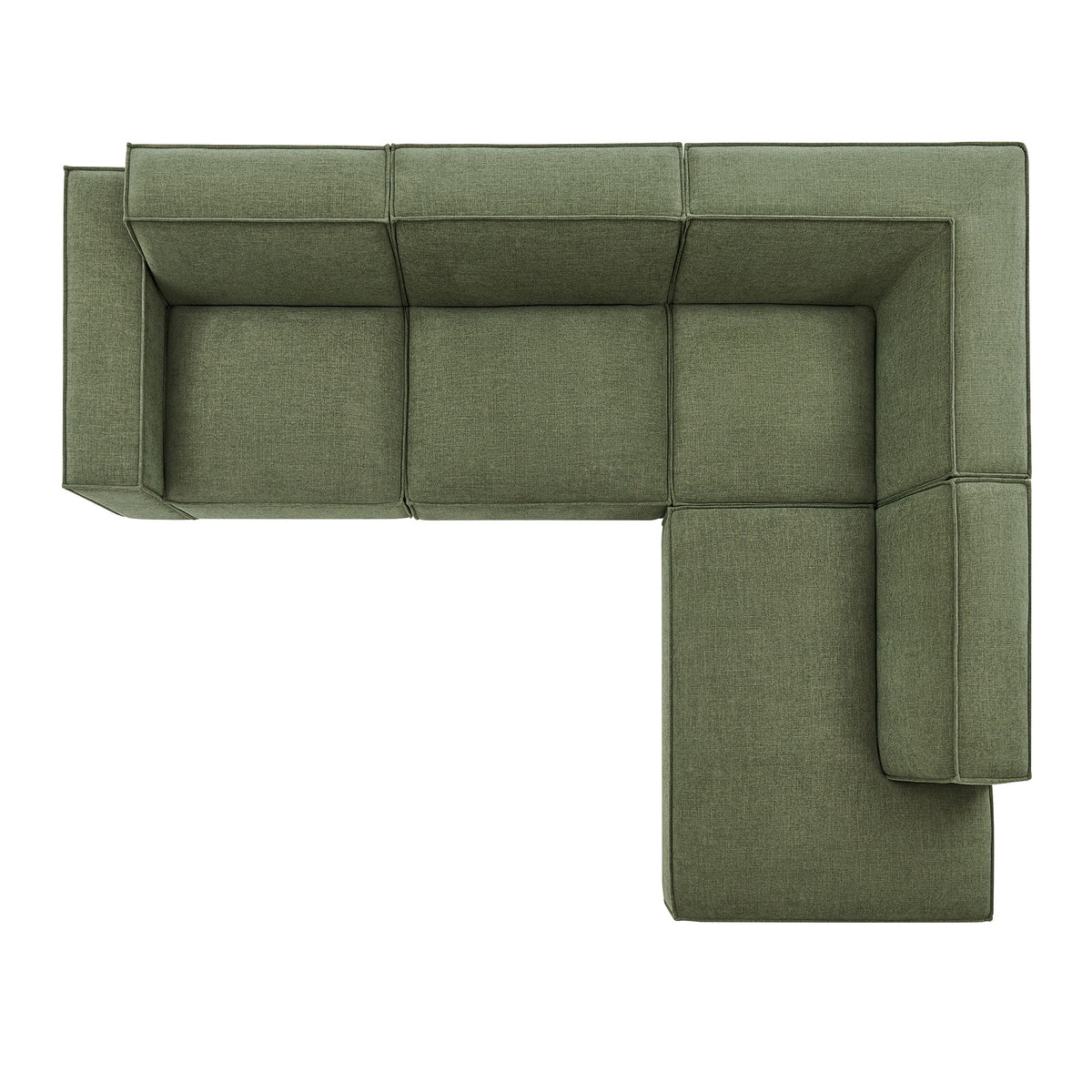 Restore Foliage 4-Piece Performance Fabric Upholstered Modular L-Shaped Sofa - 96.5x117.3x28" - Ornate Home