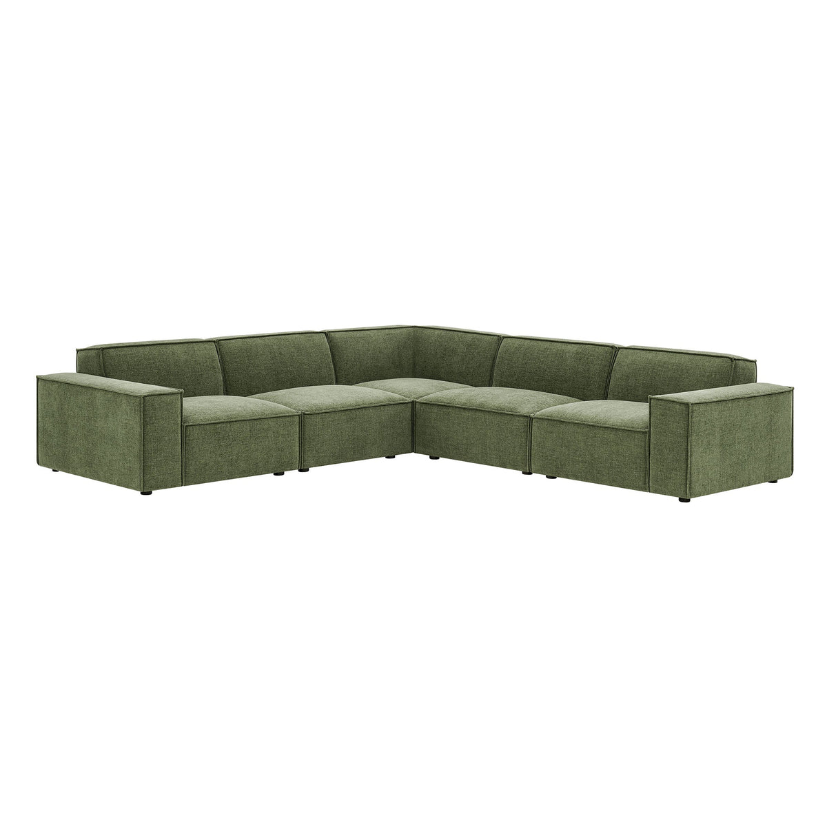 Restore Foliage 5-Piece Performance Fabric Upholstered Modular L-Shaped Sofa - Ornate Home