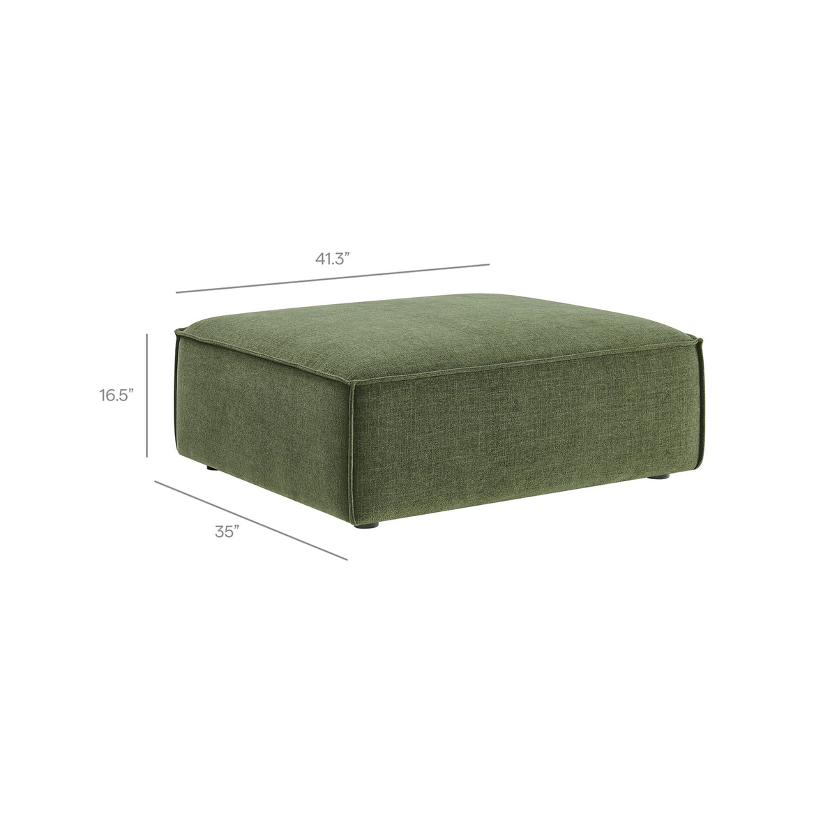 Restore Foliage Performance Fabric Upholstered Modular Ottoman - Ornate Home
