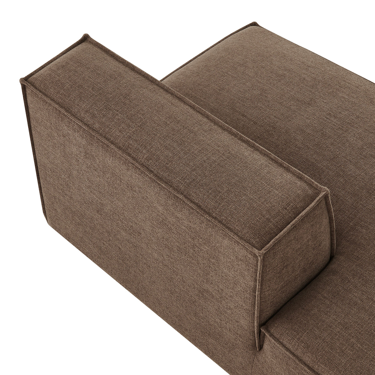 Restore Mocha Performance Fabric Upholstered Left-Facing Armless Modular Chaise - Ornate Home