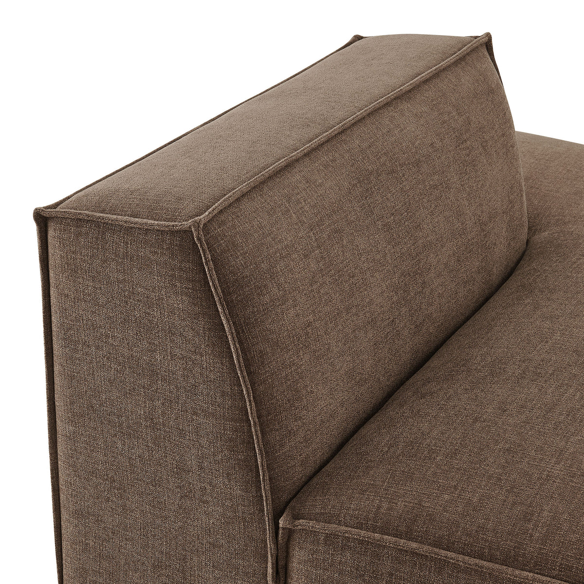 Restore Mocha Performance Fabric Upholstered Right-Facing Armless Modular Chaise - Ornate Home