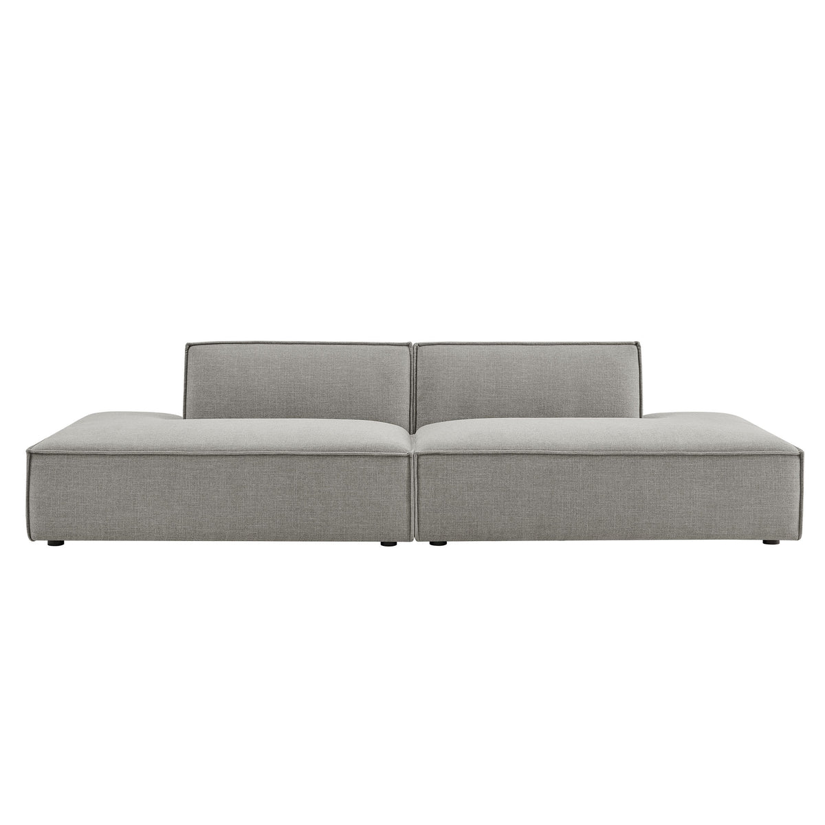Restore Pewter 2-Piece Performance Fabric Upholstered Modular Loveseat - 40.5x112" - Ornate Home
