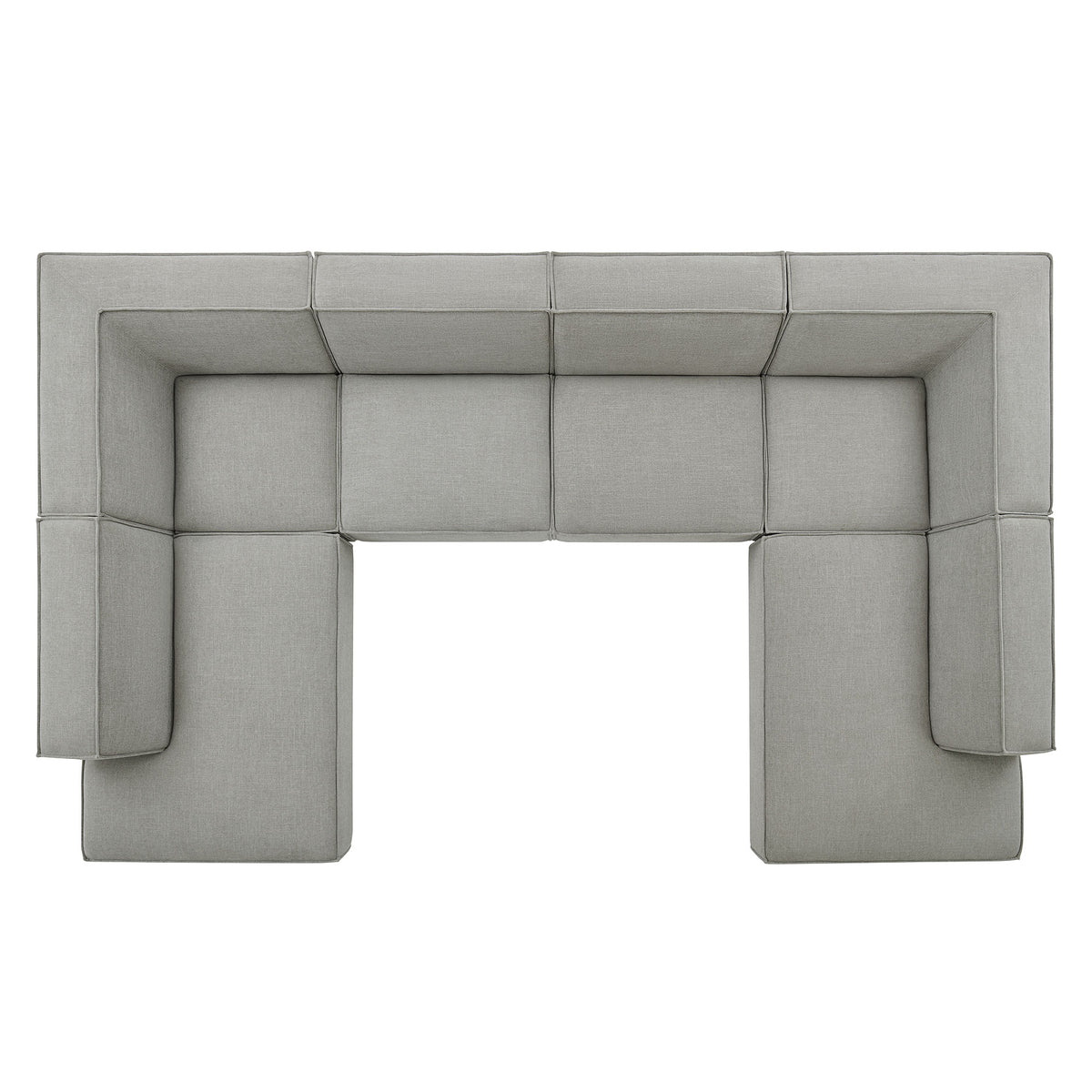 Restore Pewter 6-Piece Performance Fabric Upholstered U-Shaped Sectional Sofa - Ornate Home