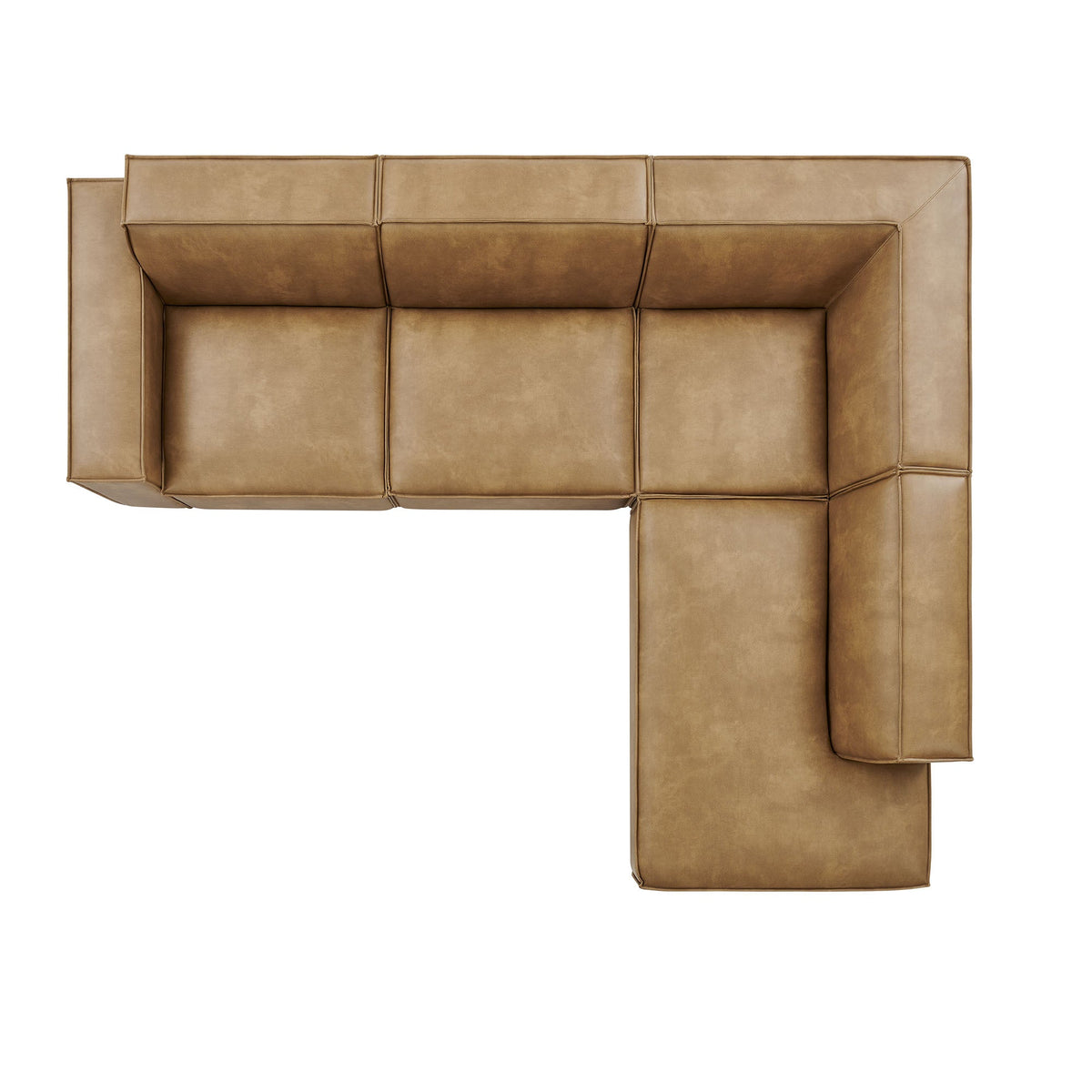 Restore Toast 4-Piece Vegan Leather Modular L-Shaped Sofa - 96.5x117.3x28" - Ornate Home